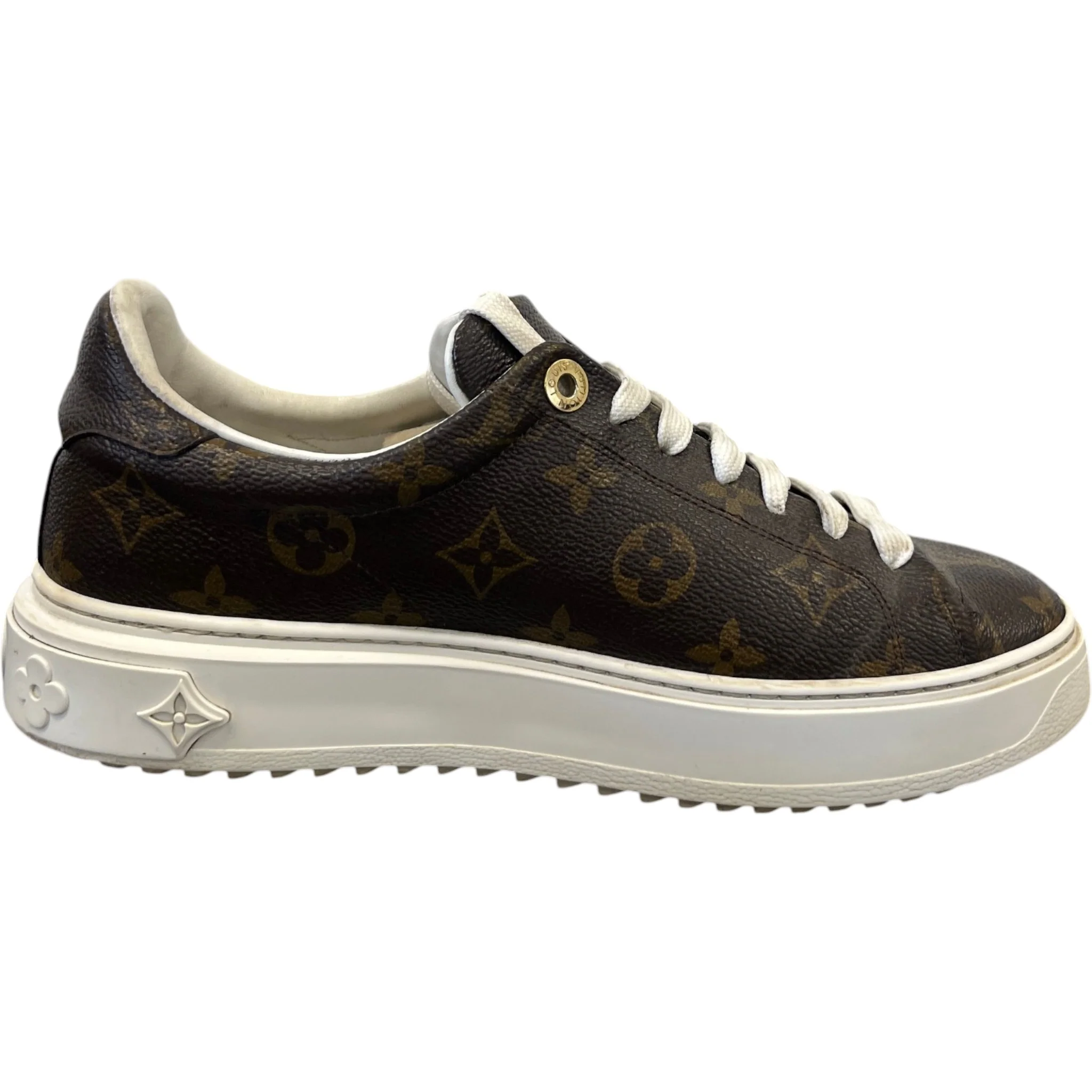 Women's Monogram Time Out Low Trainers Brown Size EU 38 / UK 5 - Image 4