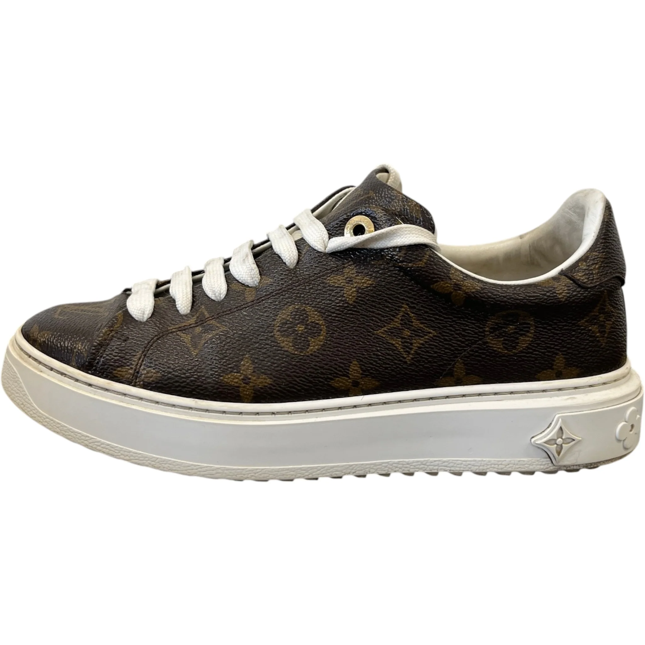Women's Monogram Time Out Low Trainers Brown Size EU 38 / UK 5 - Image 5