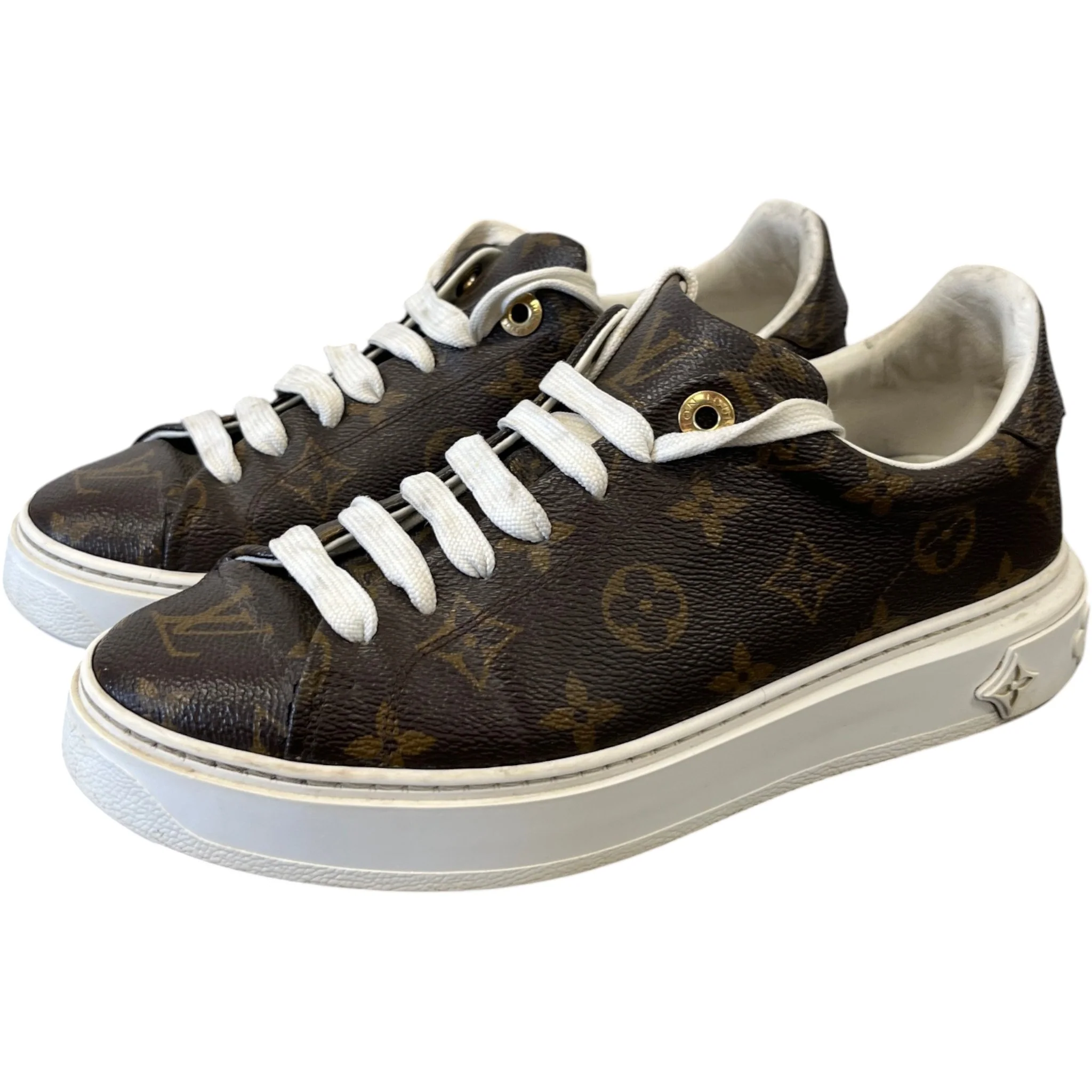 Women's Monogram Time Out Low Trainers Brown Size EU 38 / UK 5 - Image 9