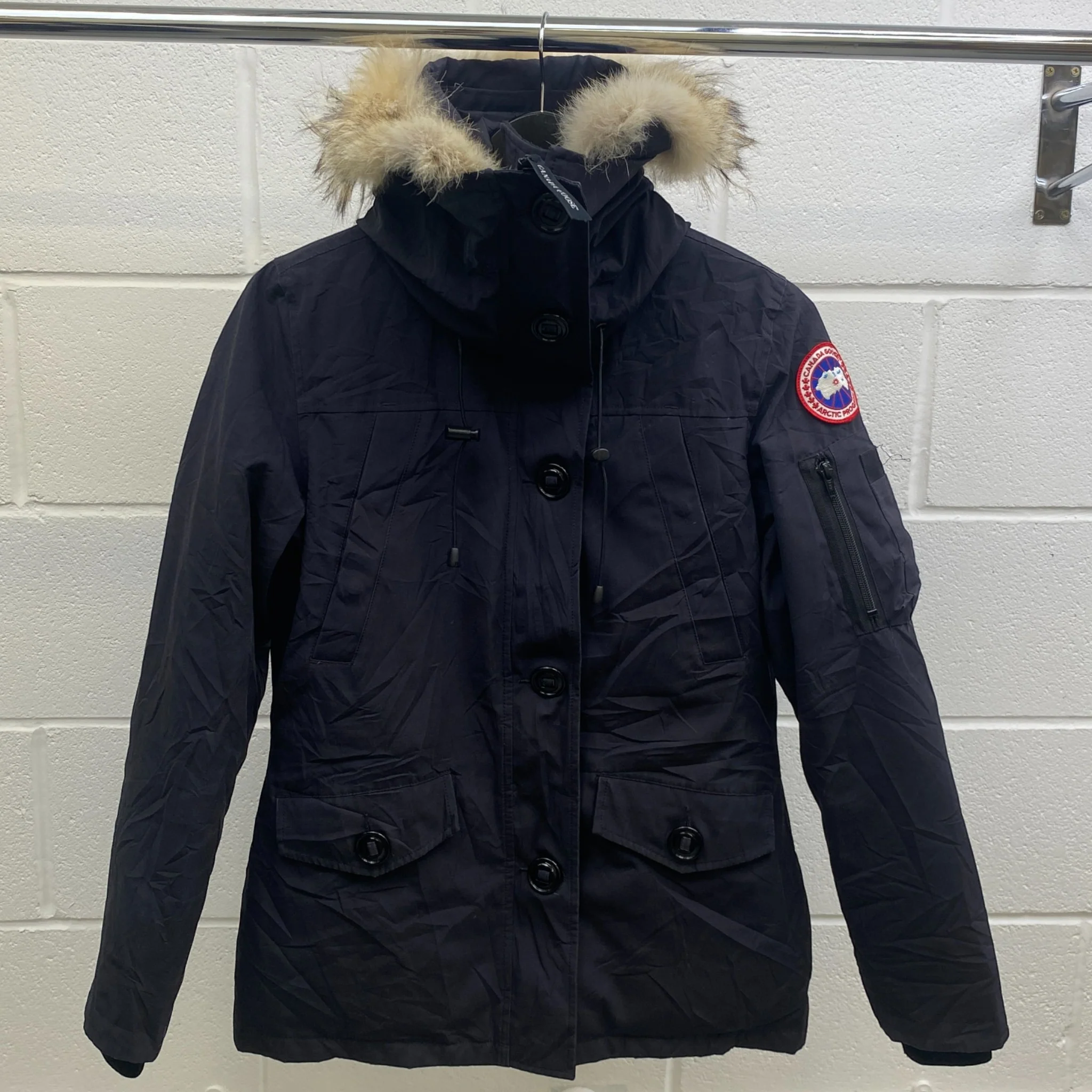 Women's Montebello Parka Down Jacket Navy Size S - Image 8