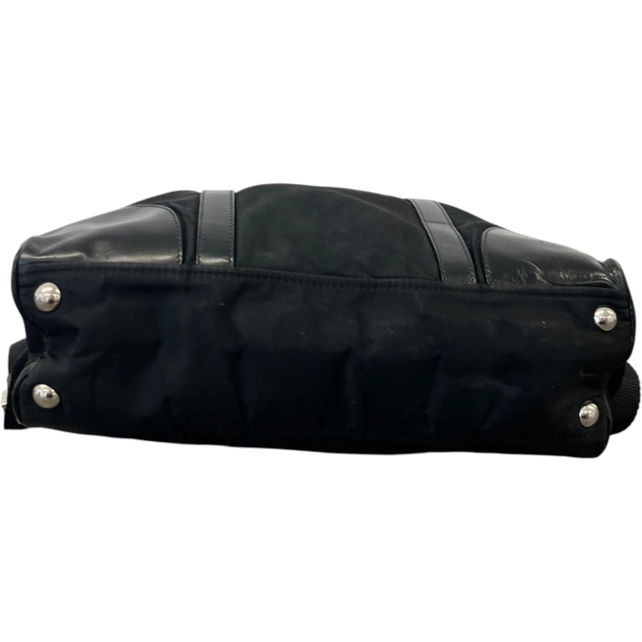 Women's Nylon Tessuto Shoulder Bag Black - Image 10