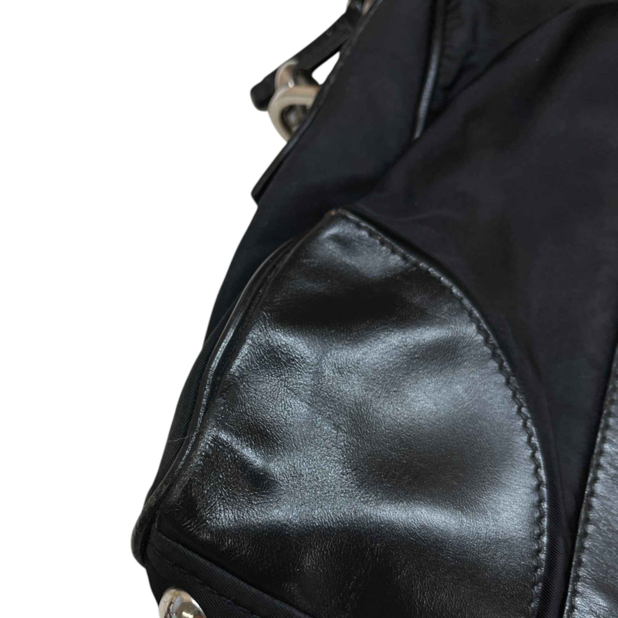 Women's Nylon Tessuto Shoulder Bag Black - Image 15