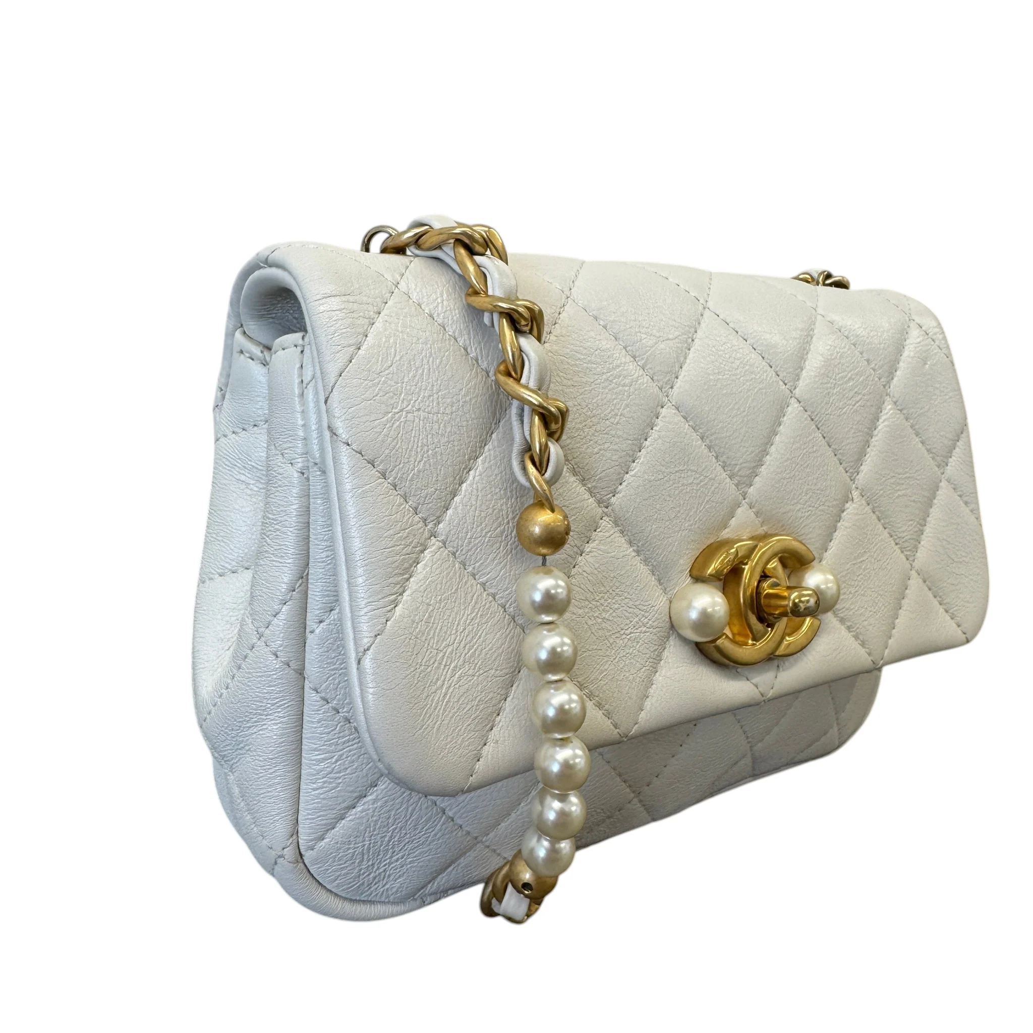 Women's Pearl Side Flap Bag White - Image 5
