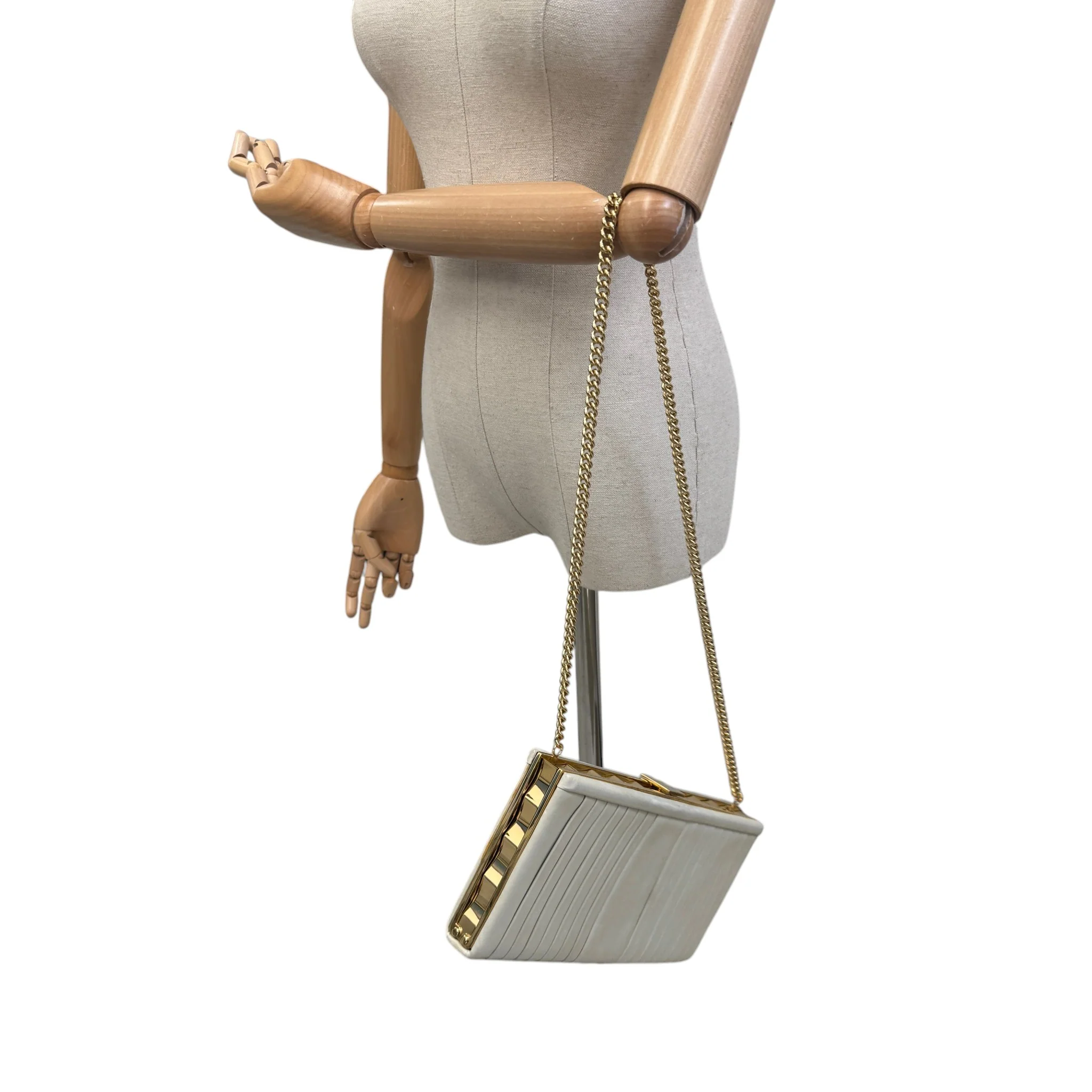 Women's Pleated Bag Cream - Image 2