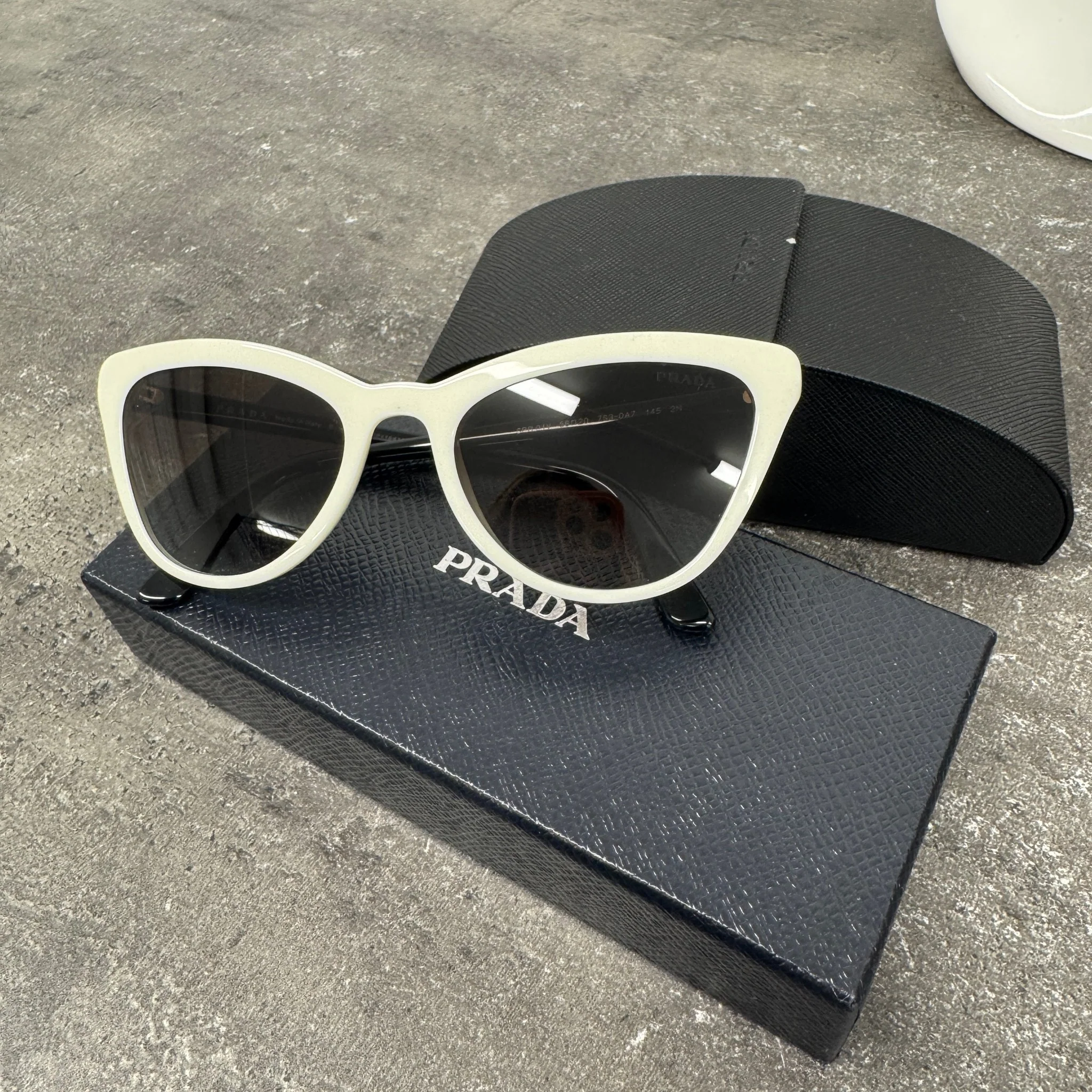 Women's Pr 01V Sunglasses White - Image 7