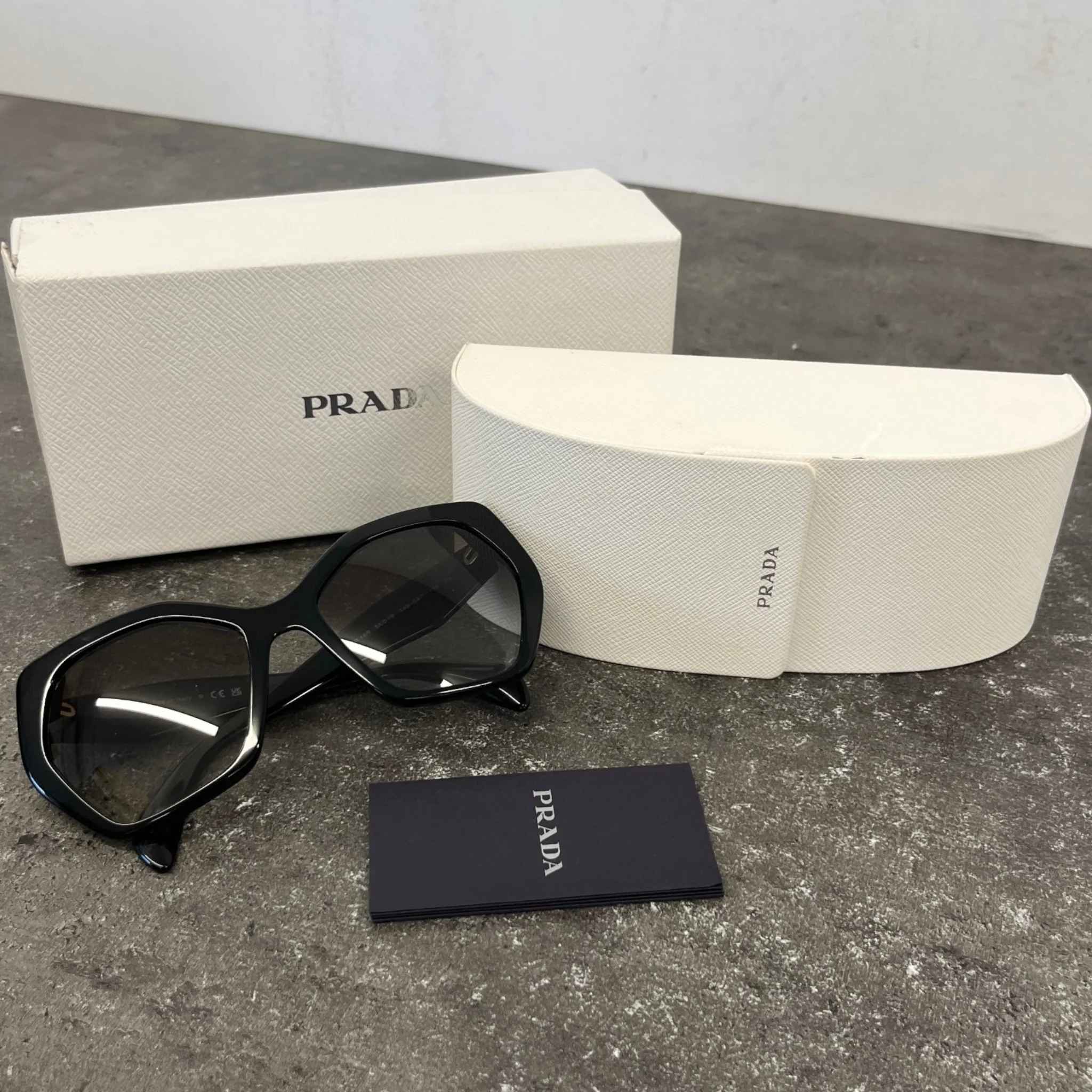 Women's Pr 16Ws Irregular Sunglasses Black - Image 9
