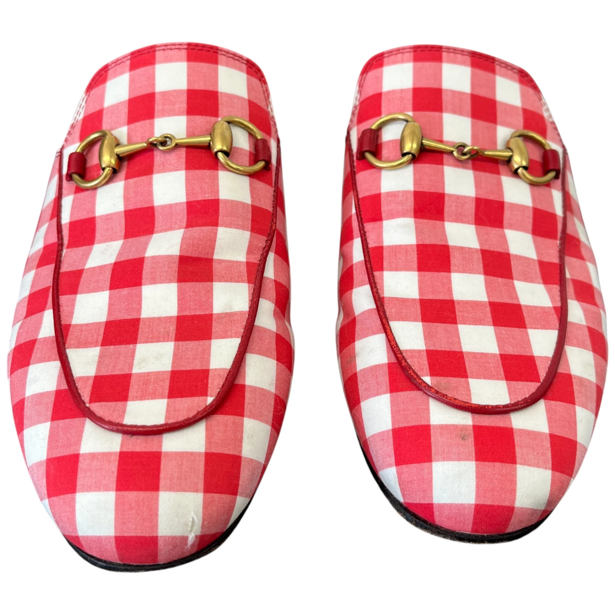 Women's Princetown Gingham Mules Red Size EU 36 / UK 3 - Image 6