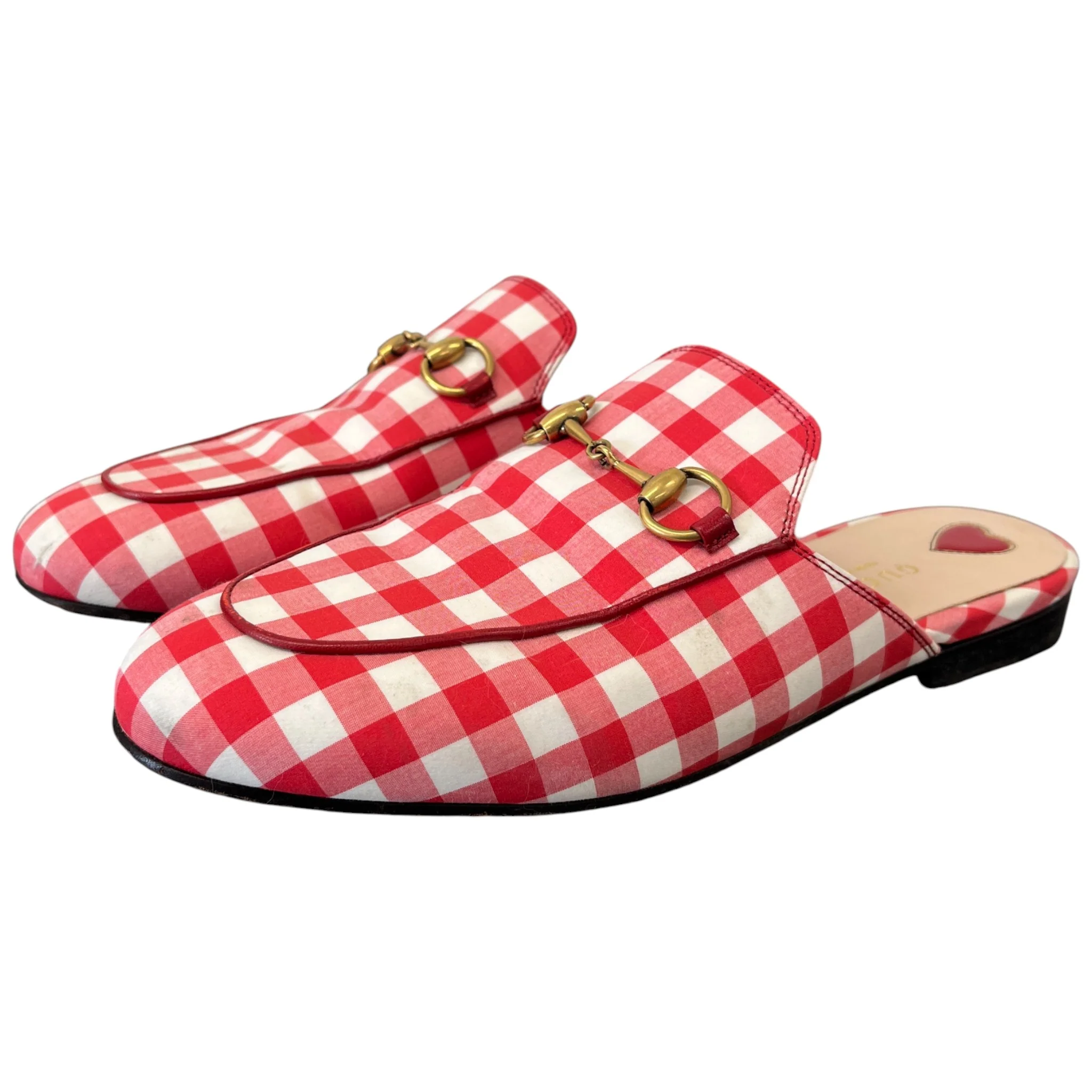 Women's Princetown Gingham Mules Red Size EU 36 / UK 3 - Image 8