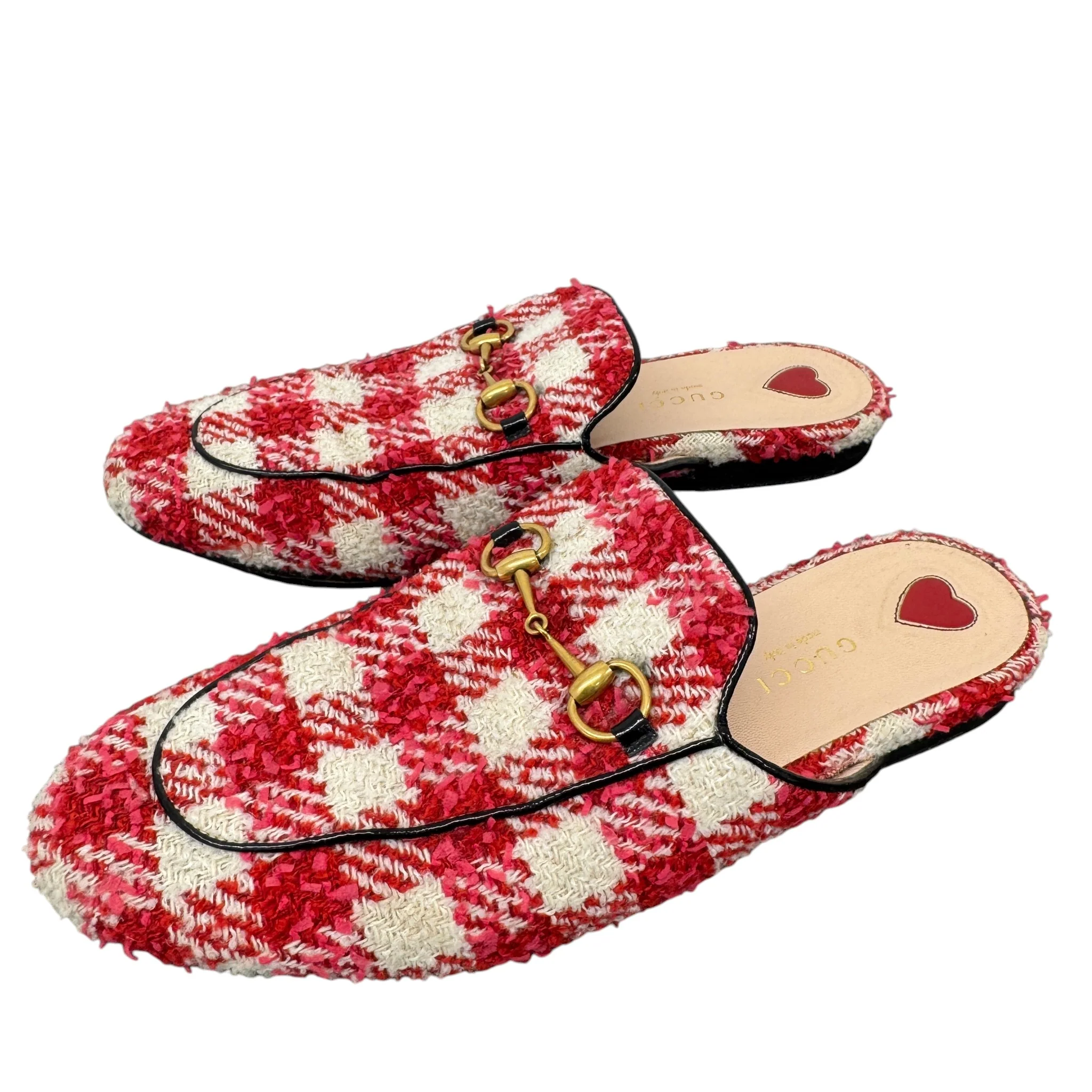 Women's Princetown Tweed Low Trainers Red Size EU 38.5 / UK 5.5 - Image 7