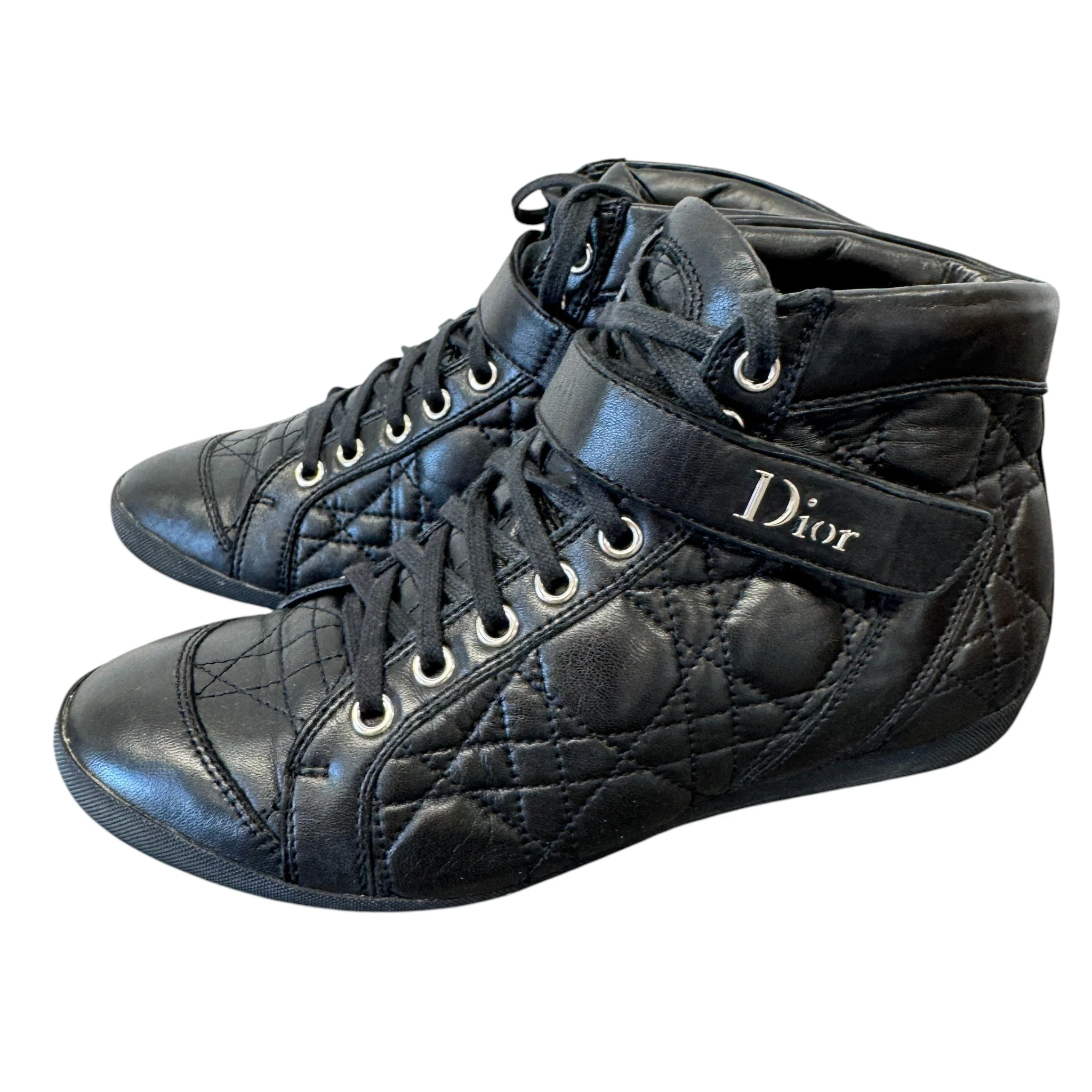 Women's Quilted Cannage High Trainers Black Size EU 35 / UK 2 - Image 10