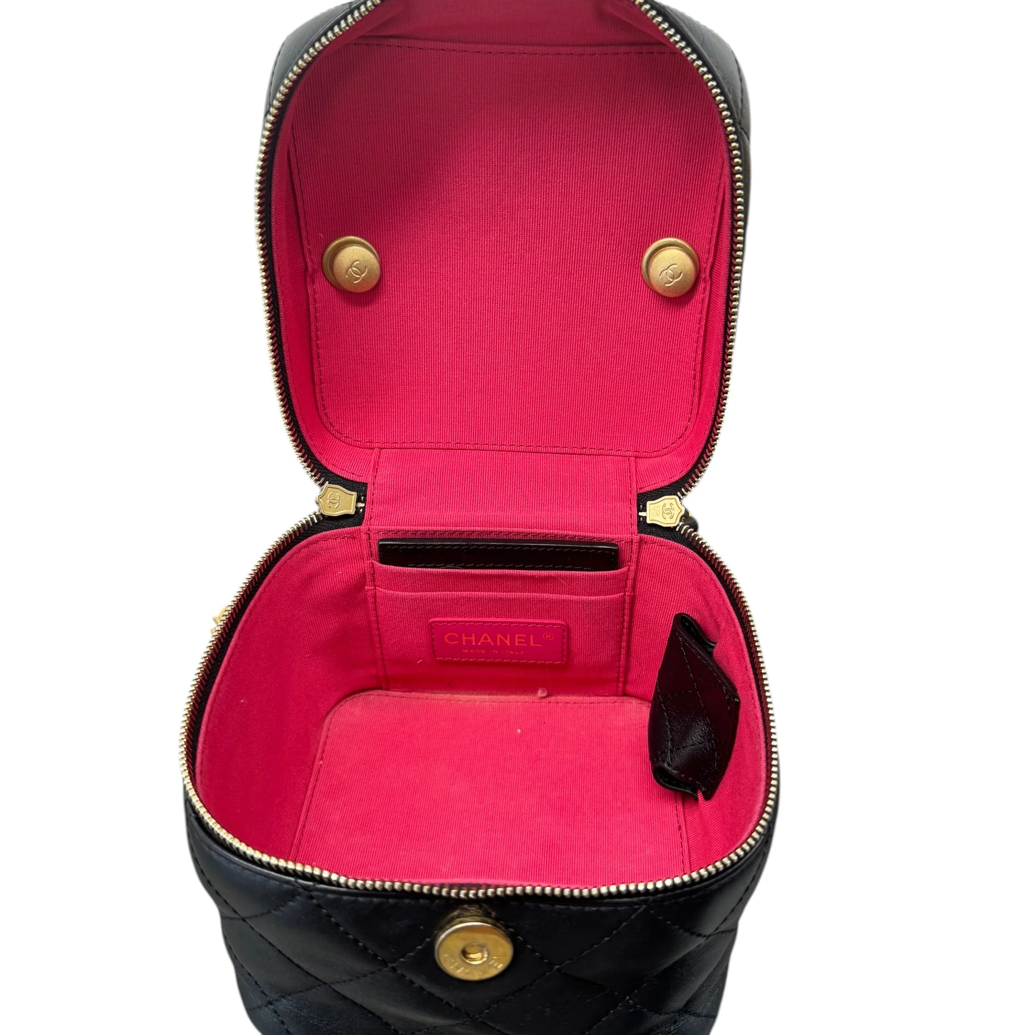 Women's Quilted Vanity Bag Black - Image 11