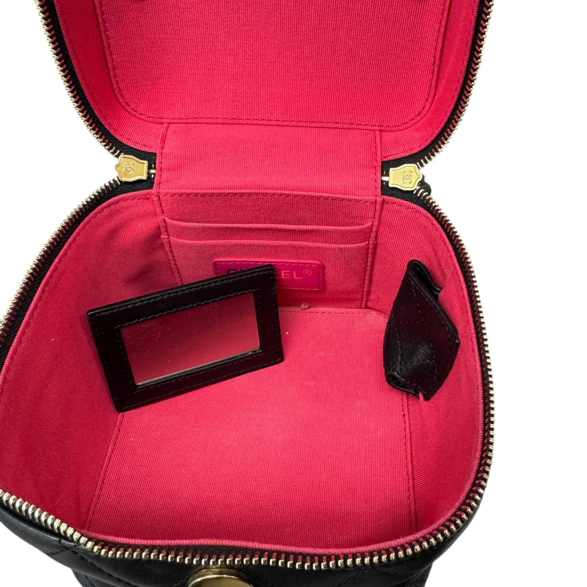 Women's Quilted Vanity Bag Black - Image 14