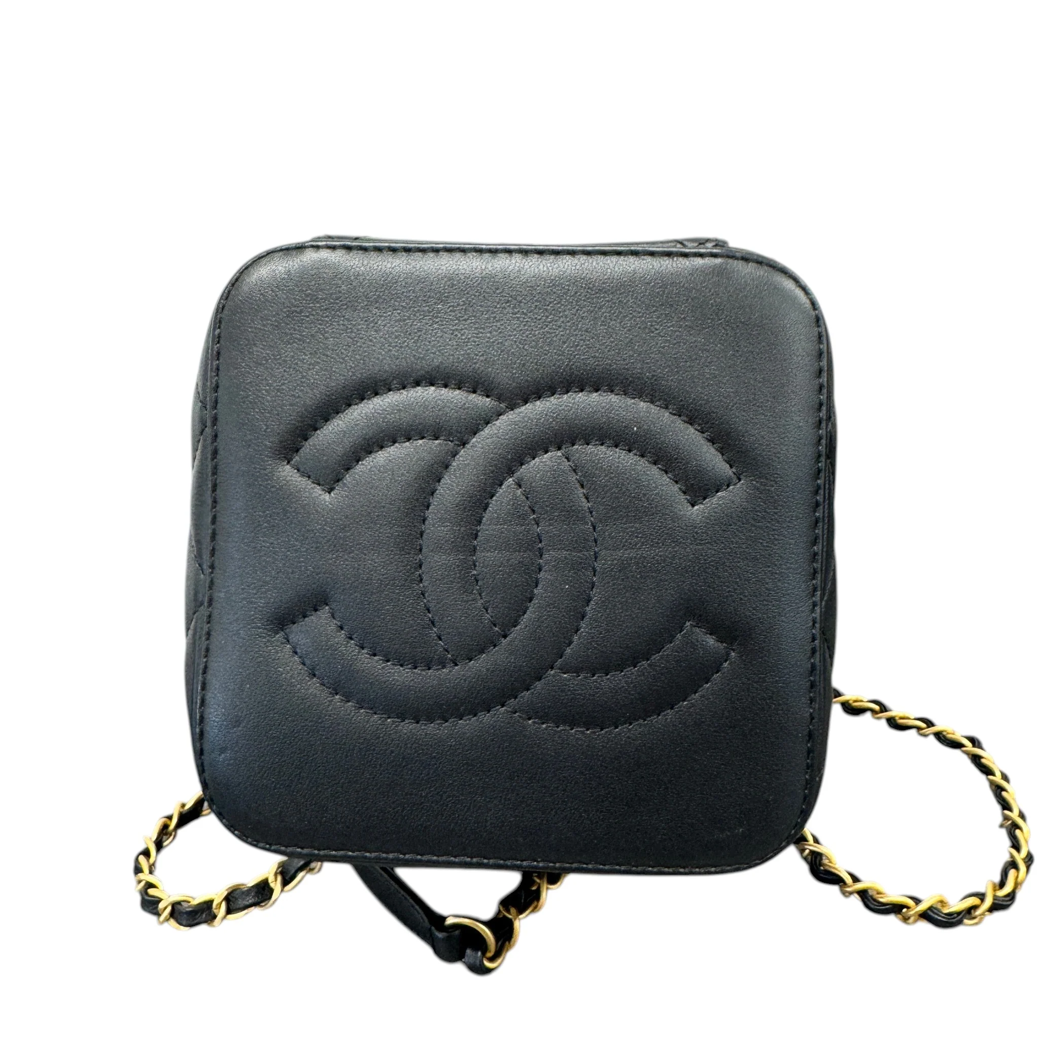 Women's Quilted Vanity Bag Black - Image 8