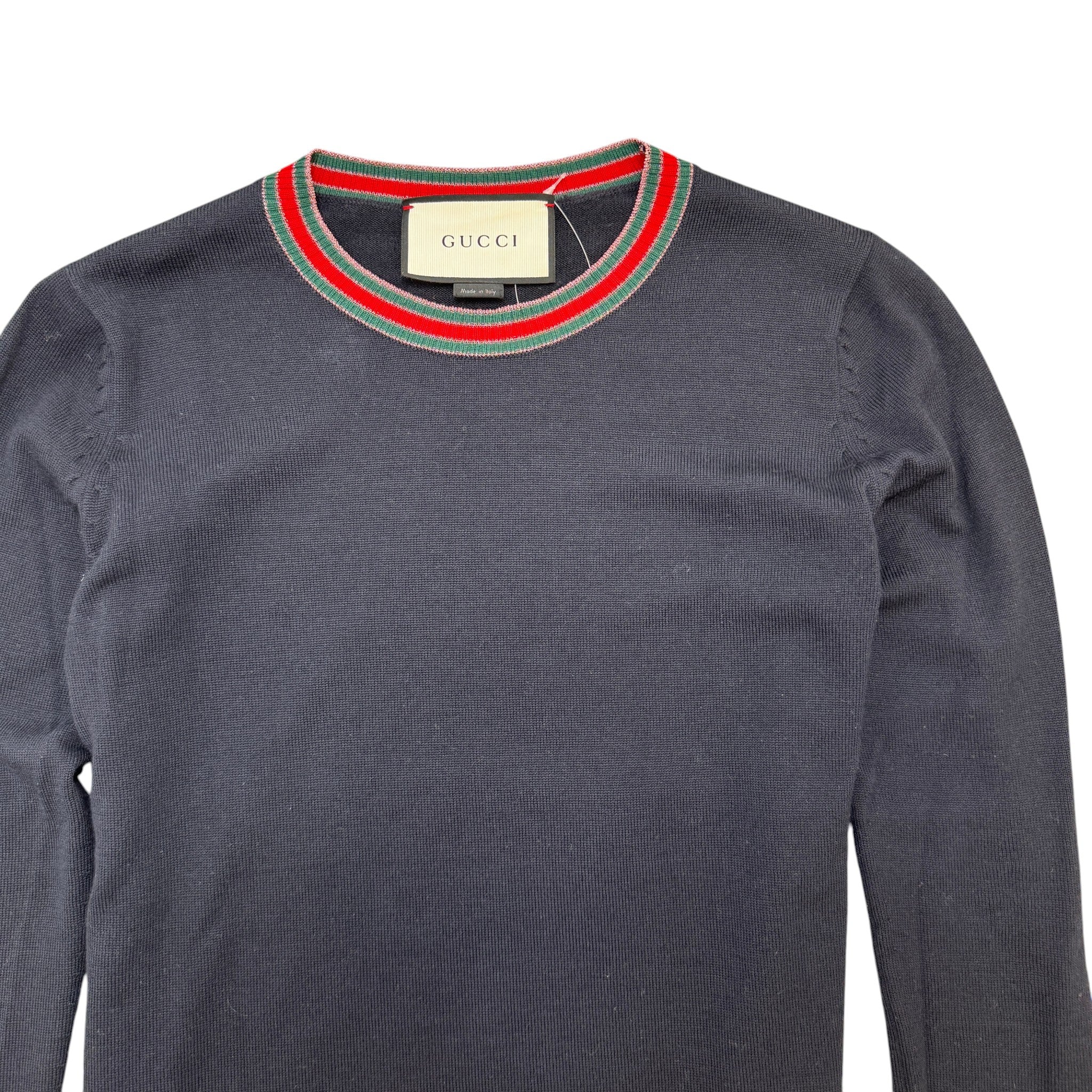 Women's Red Stripe Jumper Navy Size M - Image 3