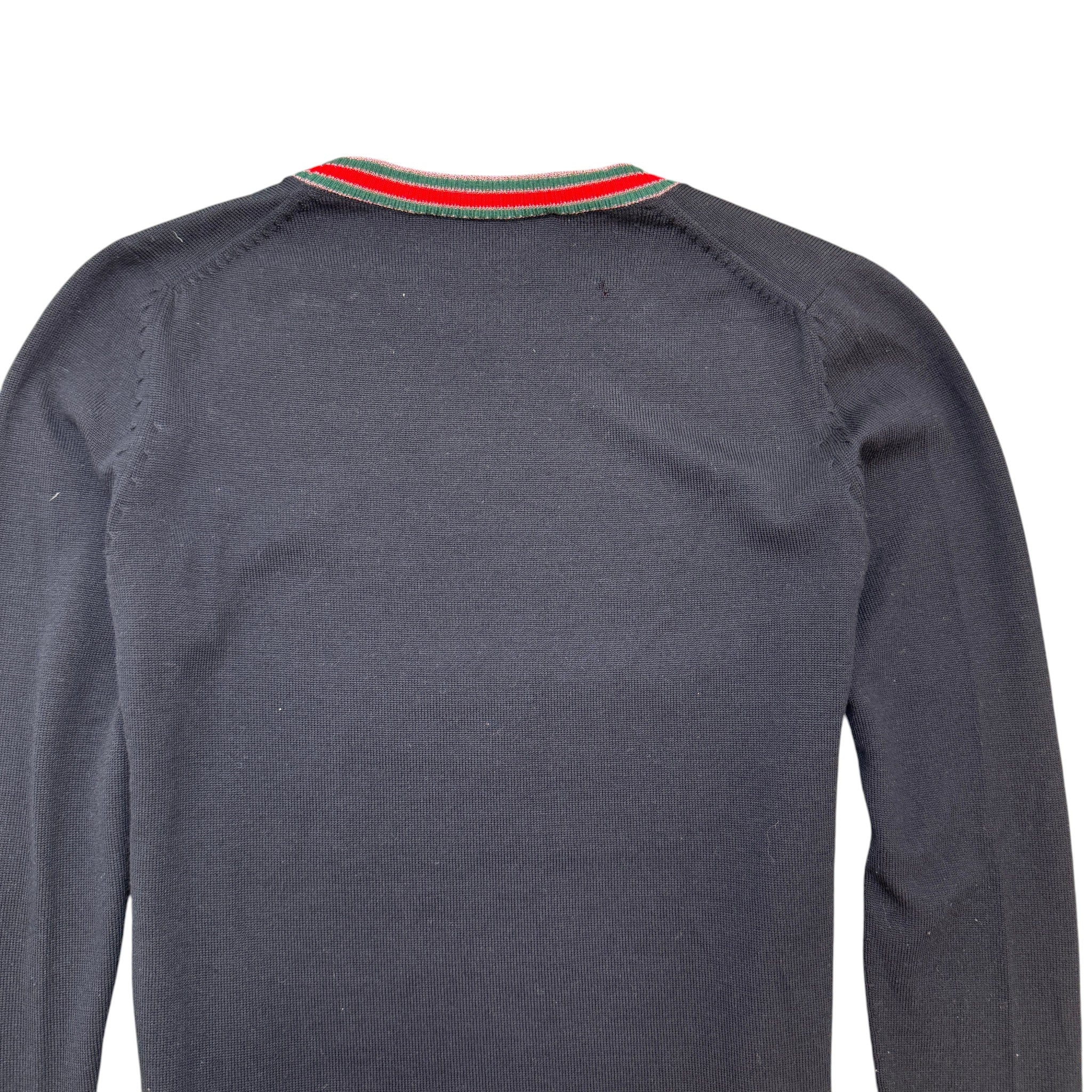 Women's Red Stripe Jumper Navy Size M - Image 4