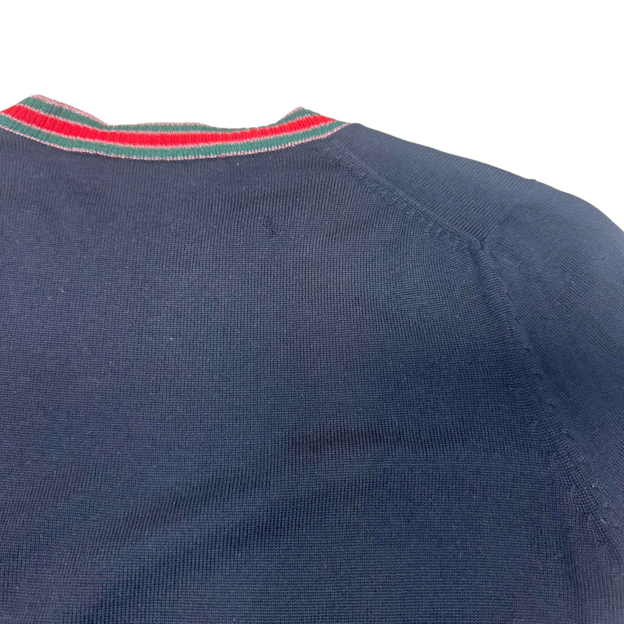 Women's Red Stripe Jumper Navy Size M - Image 7