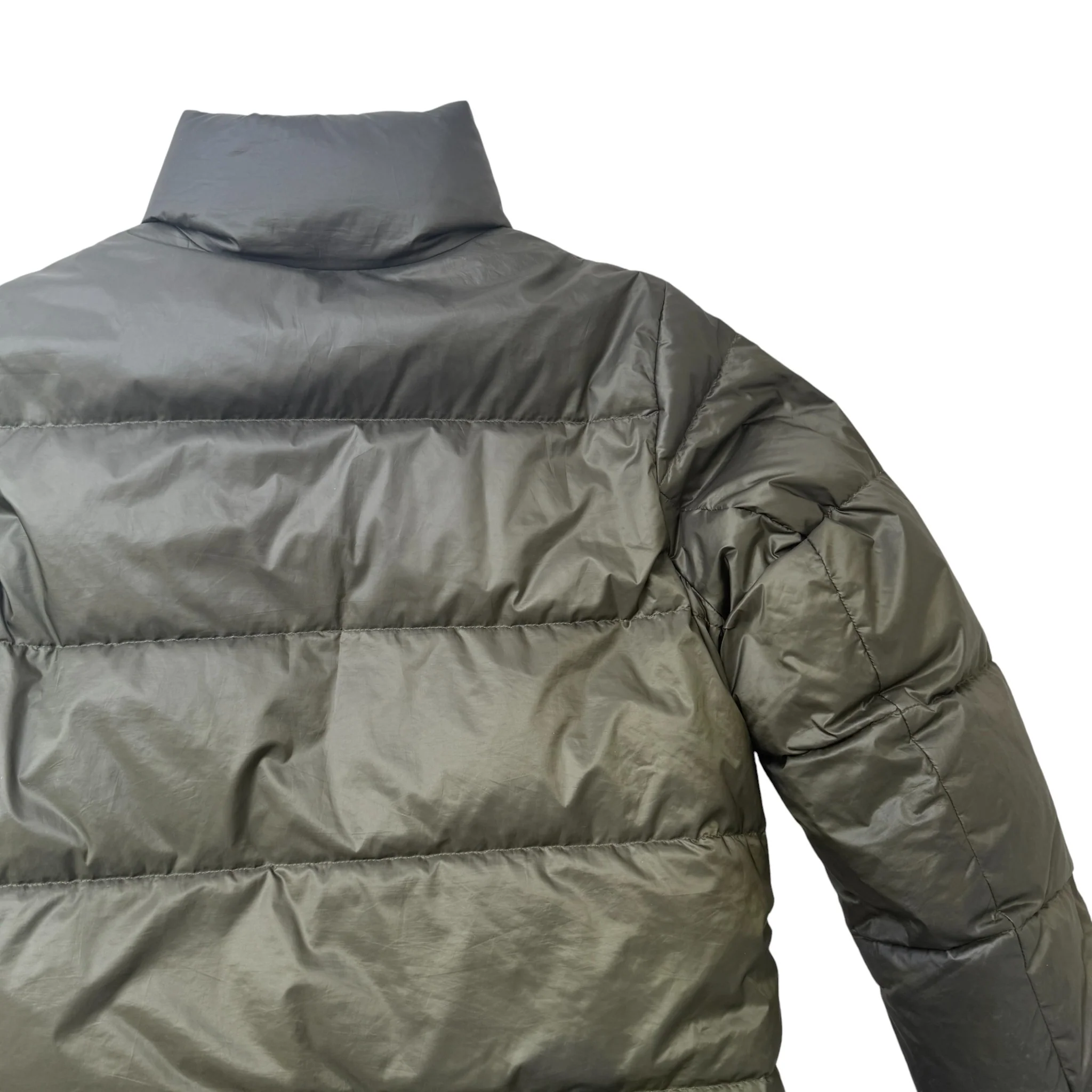 Women's Reversible Check Down Jacket Khaki Size S - Image 8