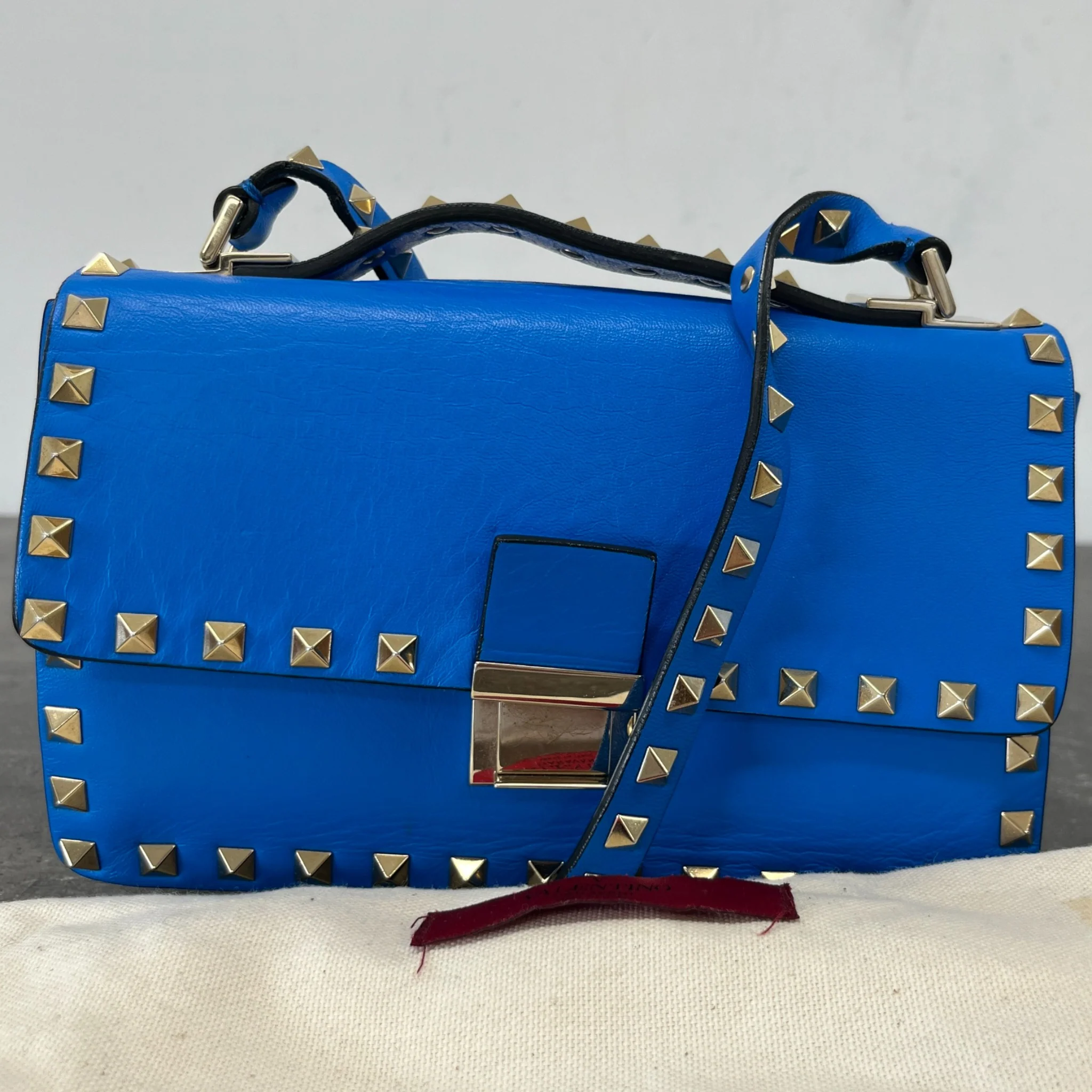 Women's Rockstud Flap Bag Blue - Image 12
