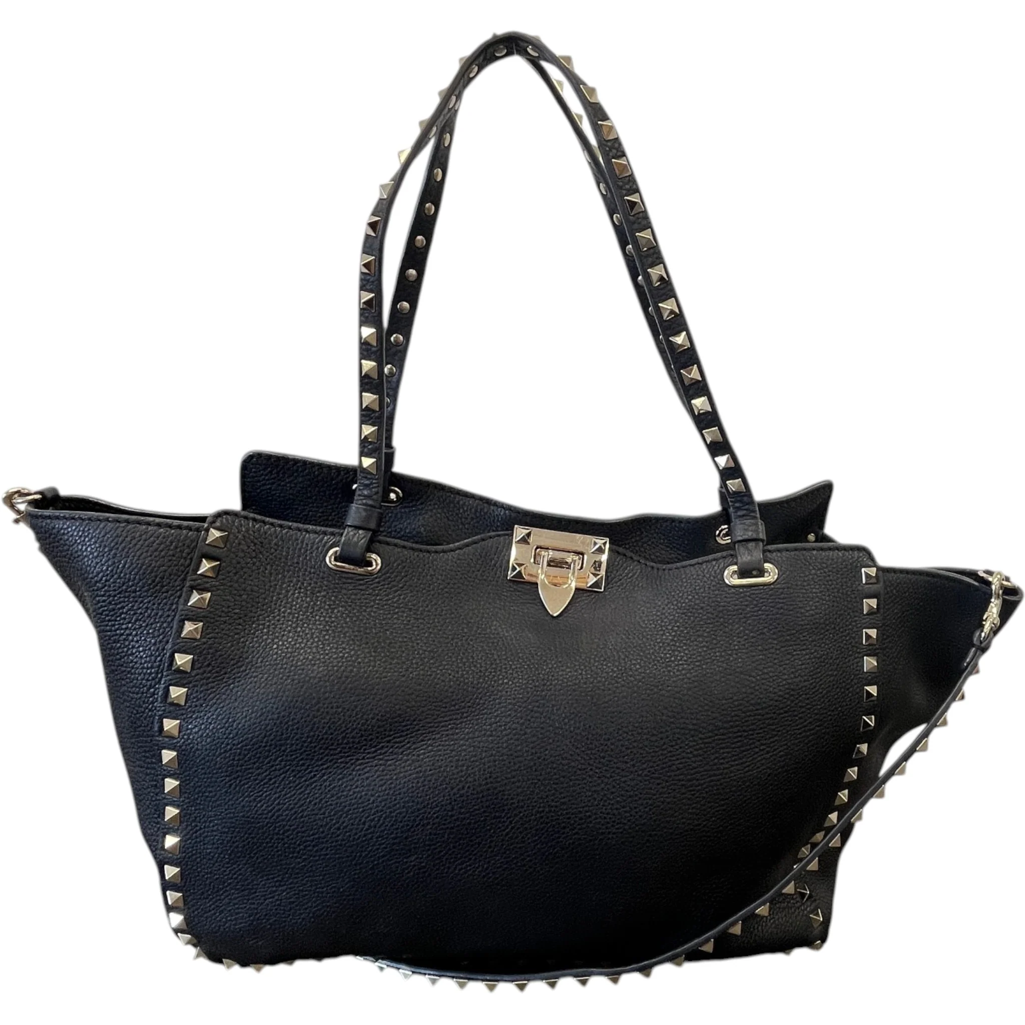 Women's Rockstud Medium Tote Bag Black