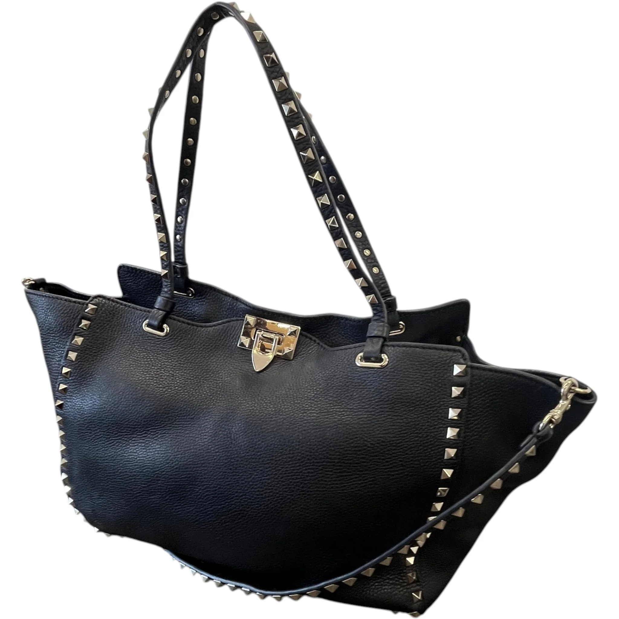 Women's Rockstud Medium Tote Bag Black - Image 4