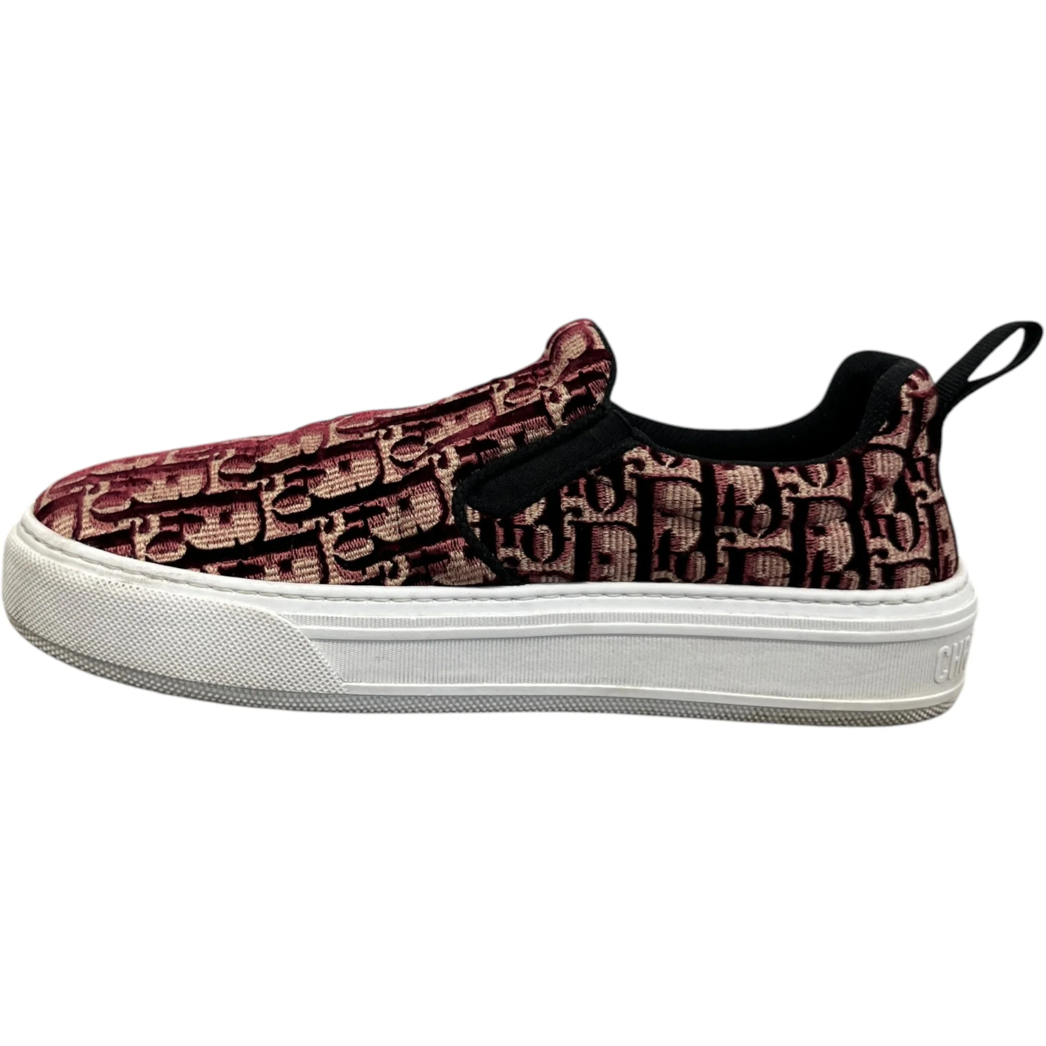 Women's Slip On Oblique Low Trainers Burgundy Size EU 39 / UK 6 - Image 2