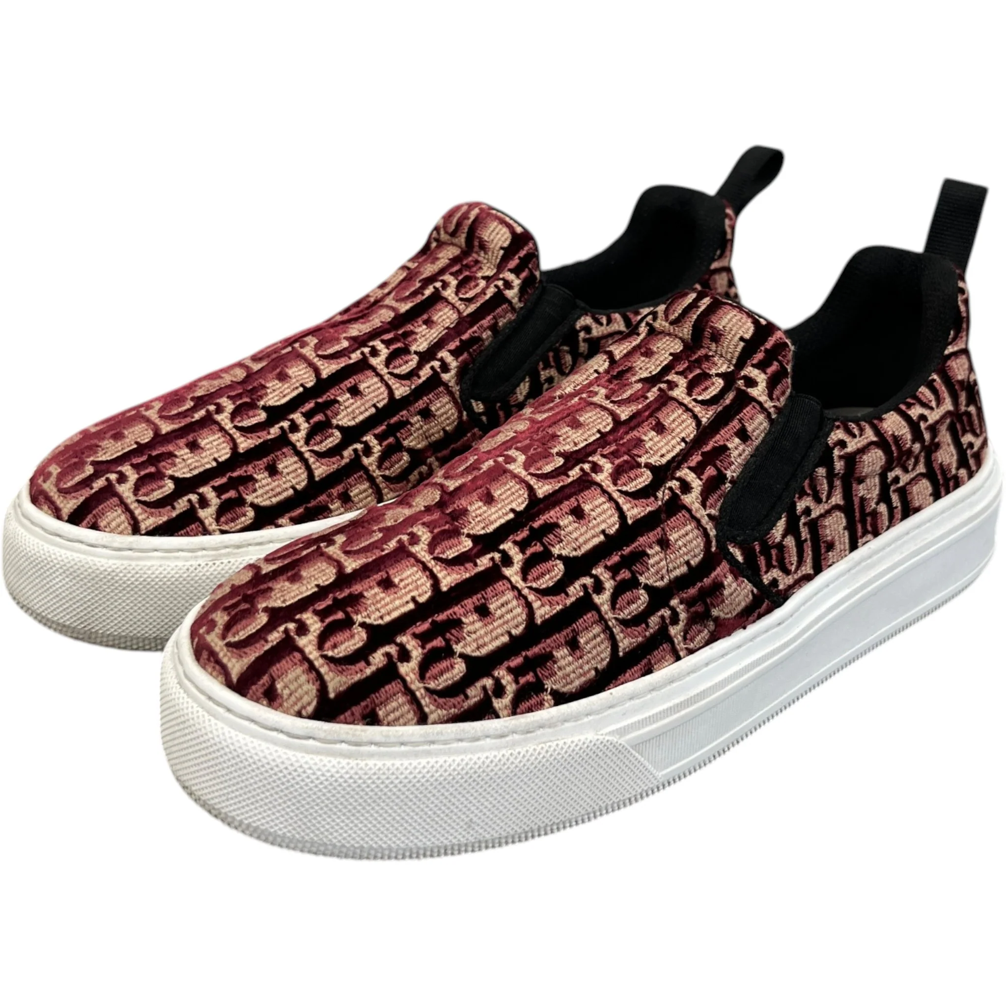 Women's Slip On Oblique Low Trainers Burgundy Size EU 39 / UK 6 - Image 9