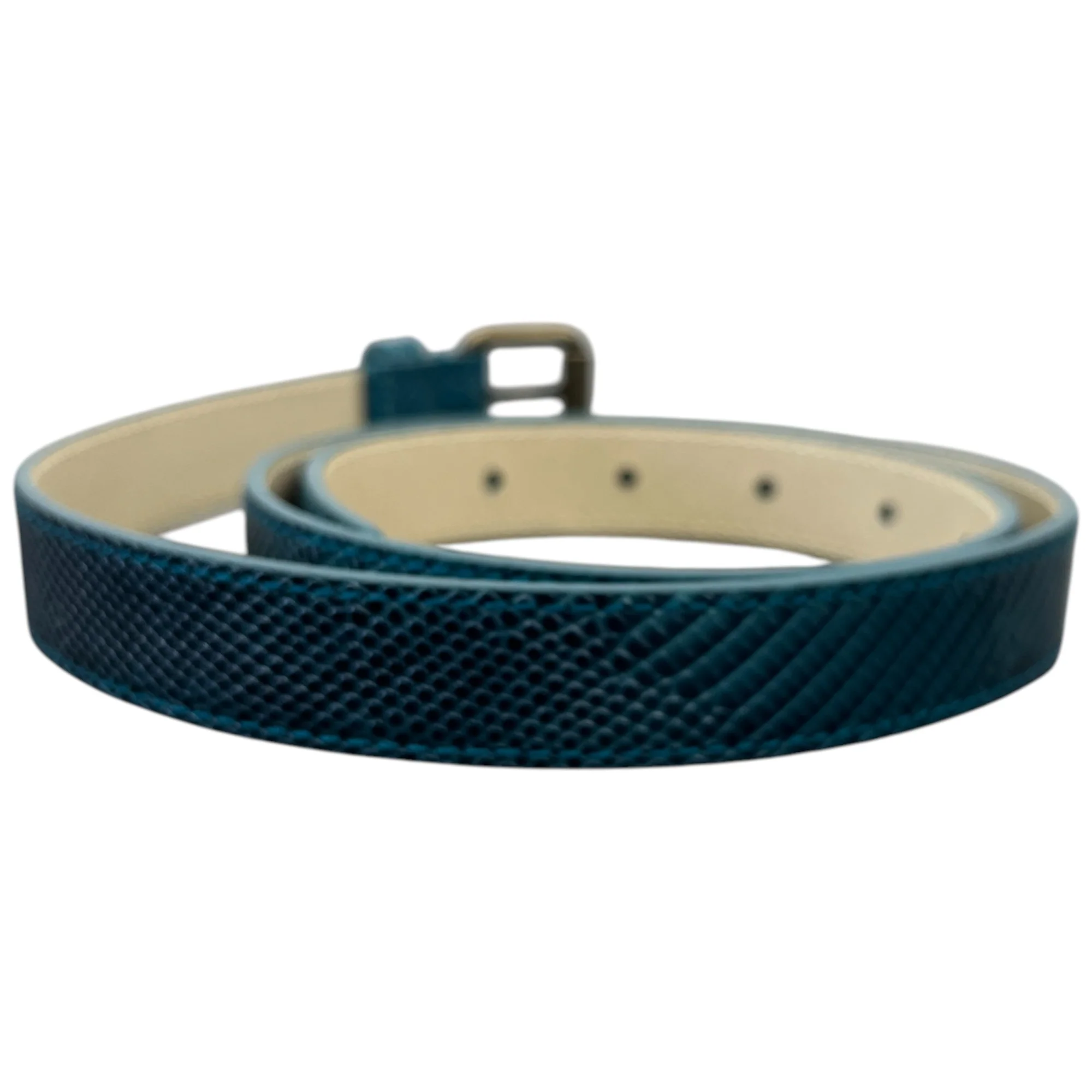Women's Snake Skin Thin Belt Blue Size Waist 30" - Image 2