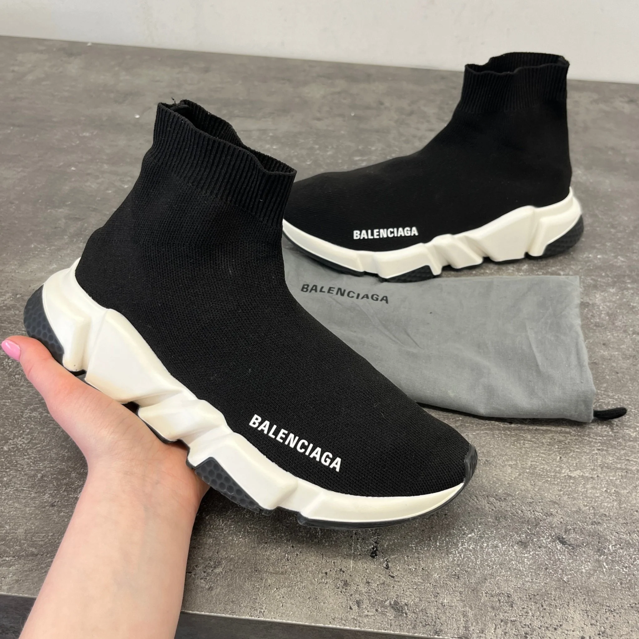 Women's Sock Runners High Trainers Black Size EU 38 / UK 5 - Image 12