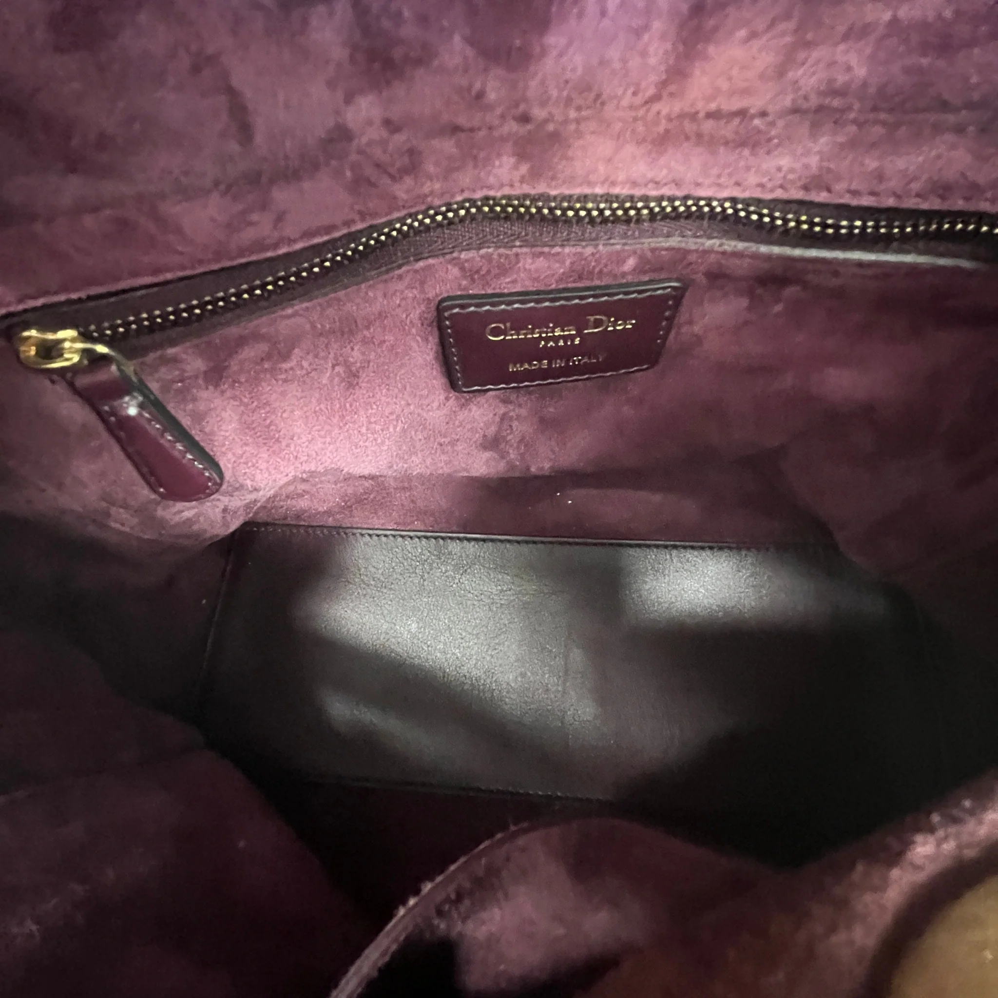 Women's Studded Cannage Lady Dior Handbag Burgundy - Image 13