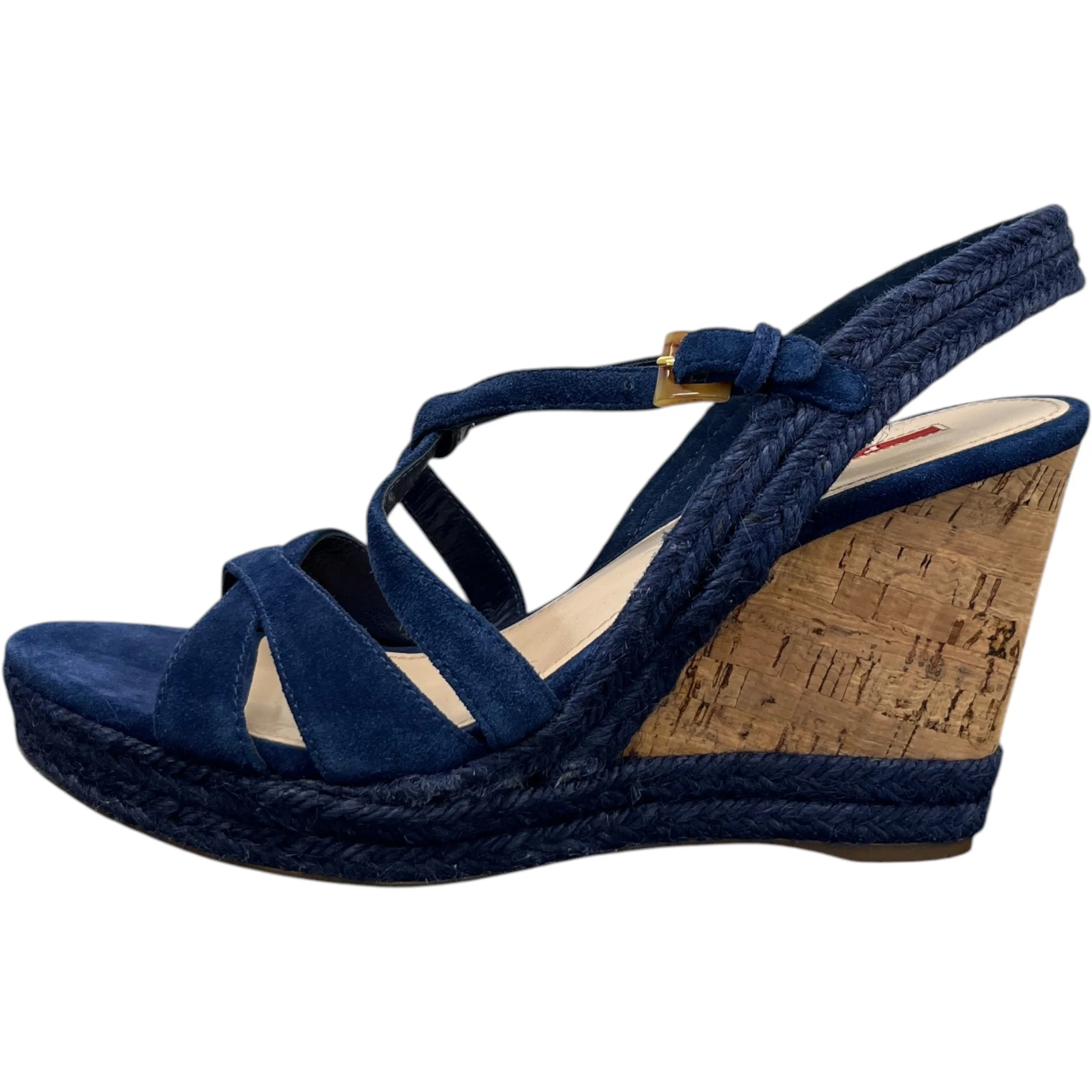 Women's Suede Straps Wedge Heels Blue Size EU 40 / UK 7 - Image 5