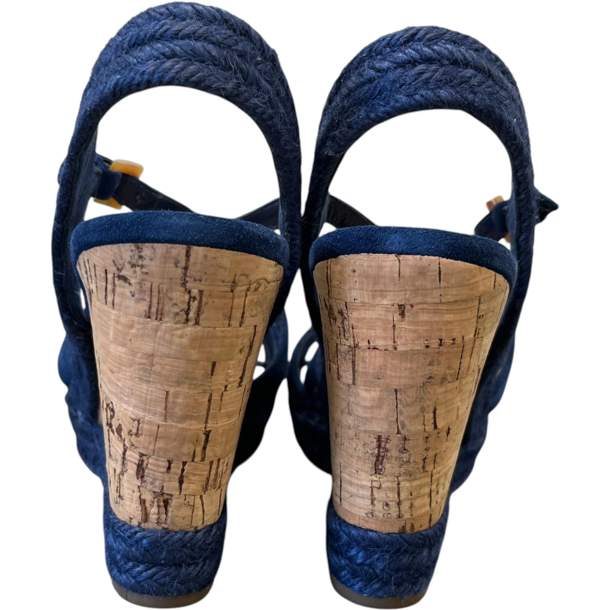 Women's Suede Straps Wedge Heels Blue Size EU 40 / UK 7 - Image 7