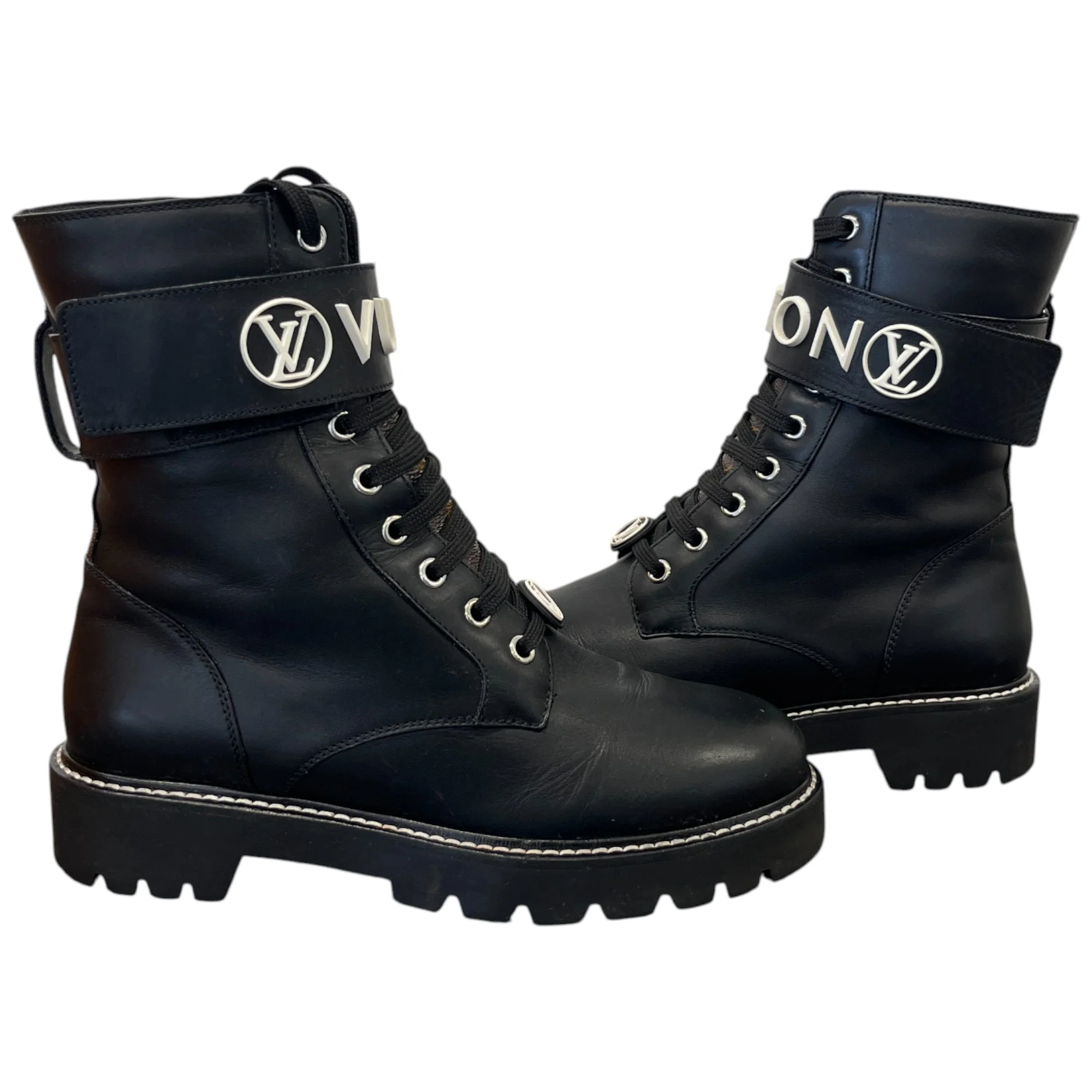 Women's Territory Flat Ranger Boots Black Size EU 37 / UK 4 - Image 3