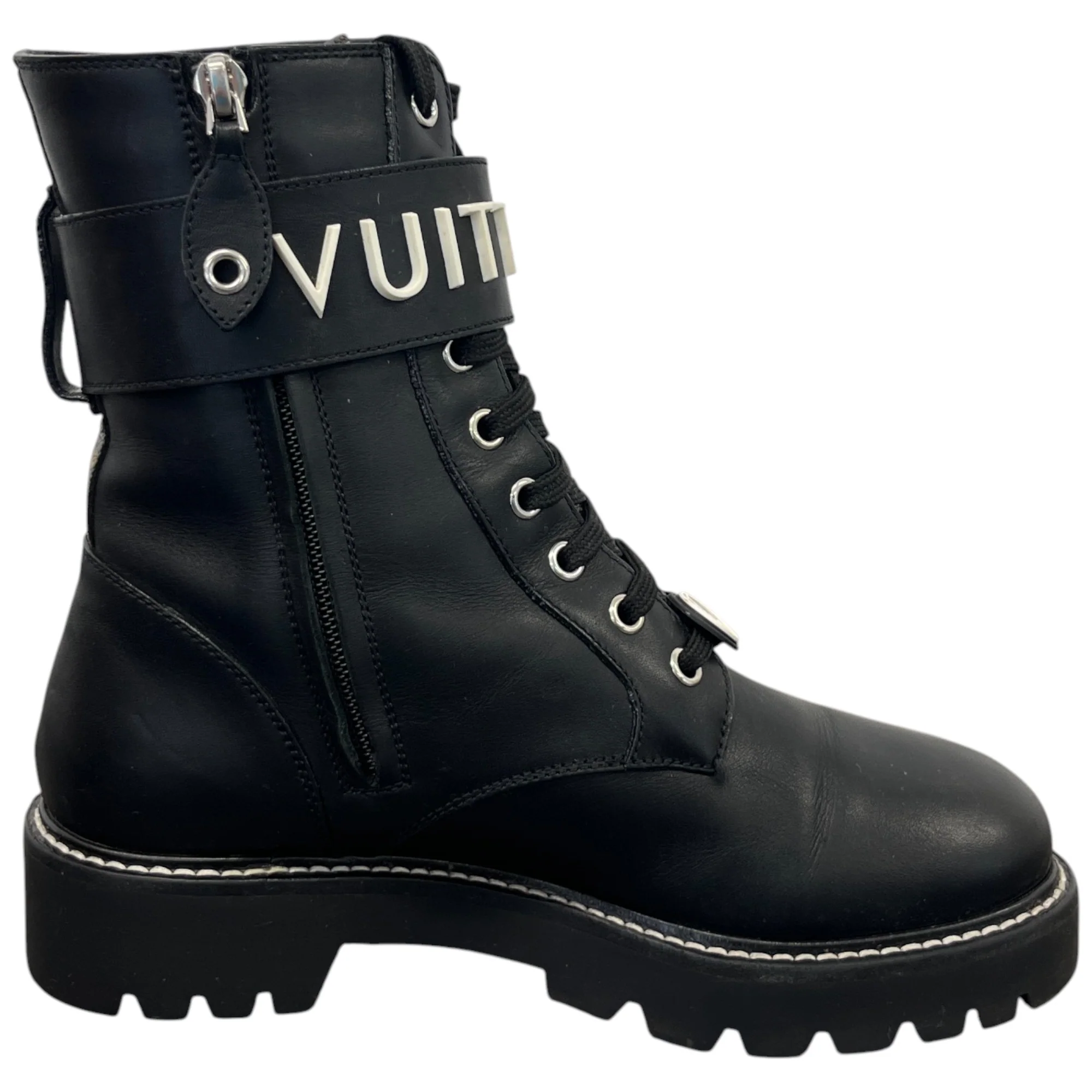 Women's Territory Flat Ranger Boots Black Size EU 37 / UK 4 - Image 4