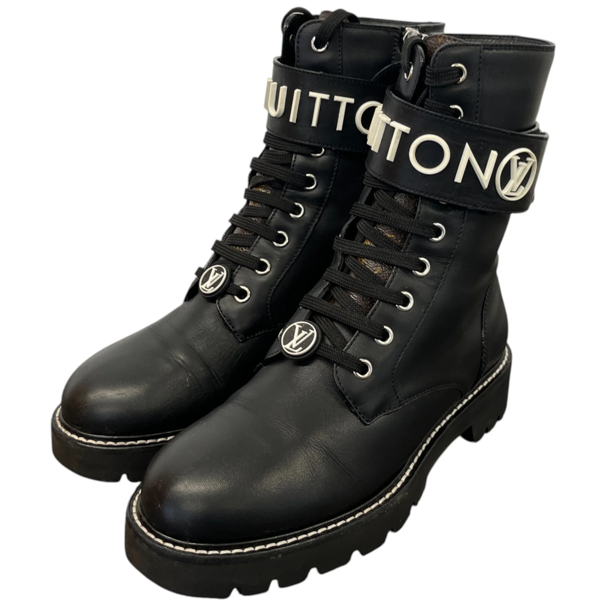 Women's Territory Flat Ranger Boots Black Size EU 37 / UK 4 - Image 9