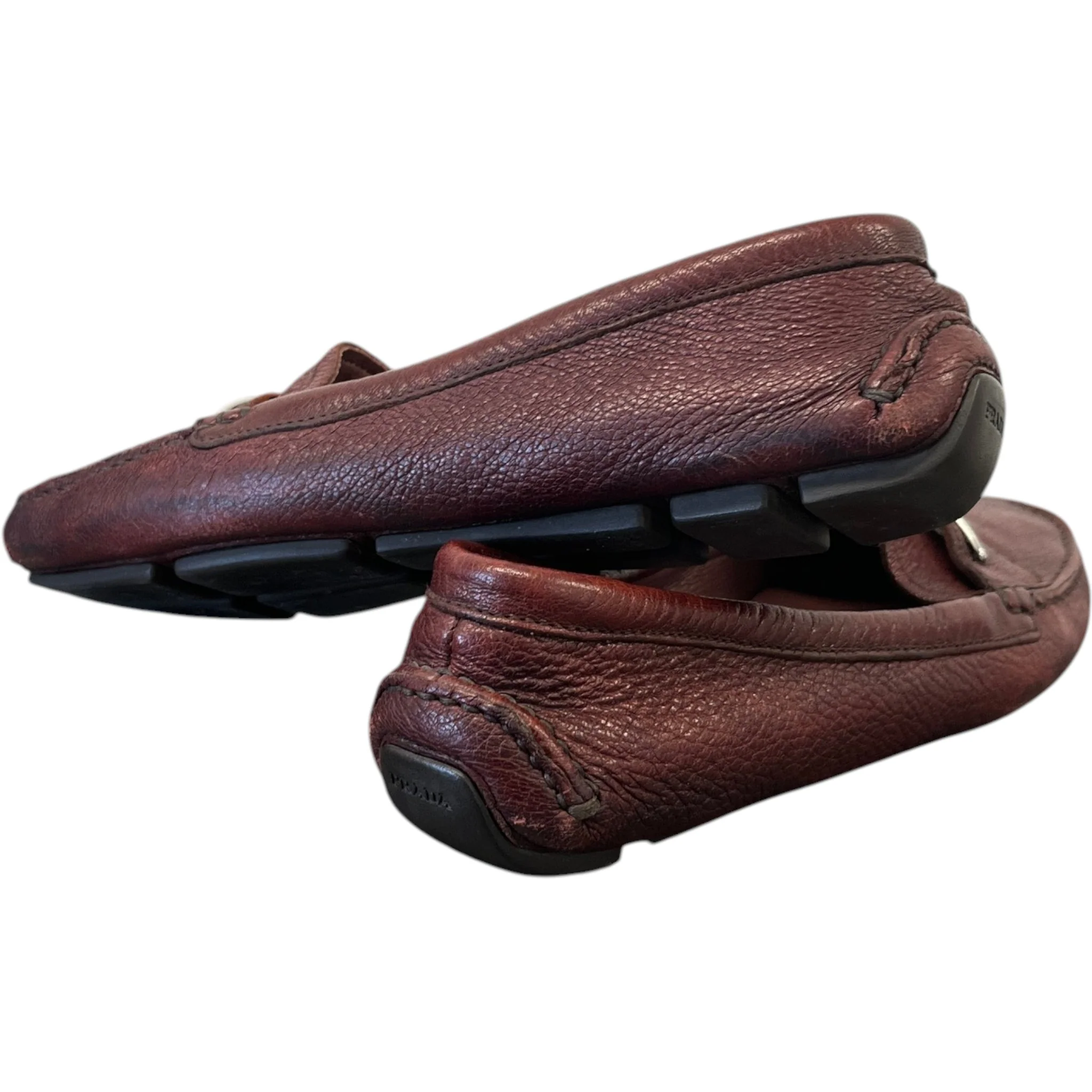 Women's Triangle Logo Loafers Burgundy Size EU 37 / UK 4 - Image 10