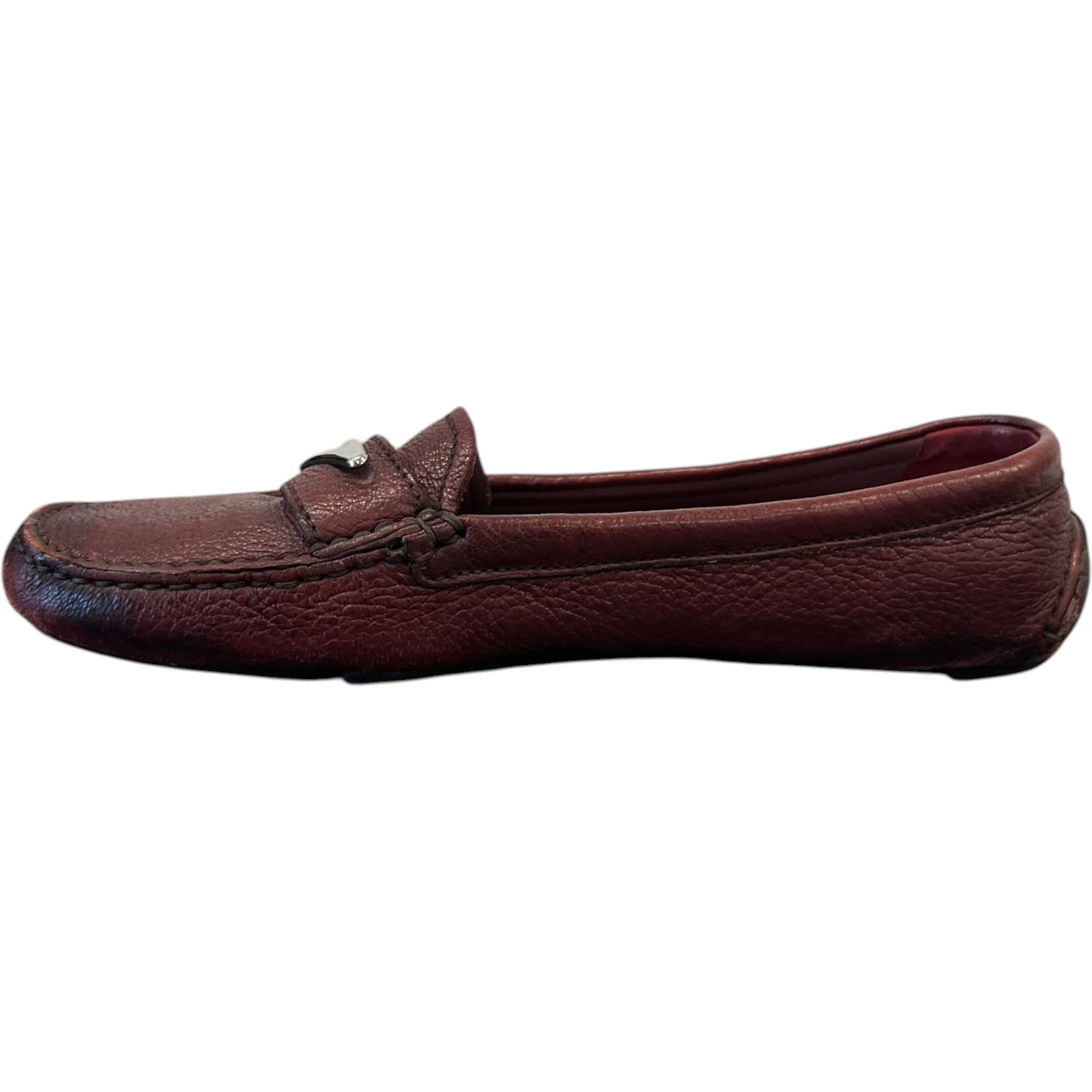 Women's Triangle Logo Loafers Burgundy Size EU 37 / UK 4 - Image 2