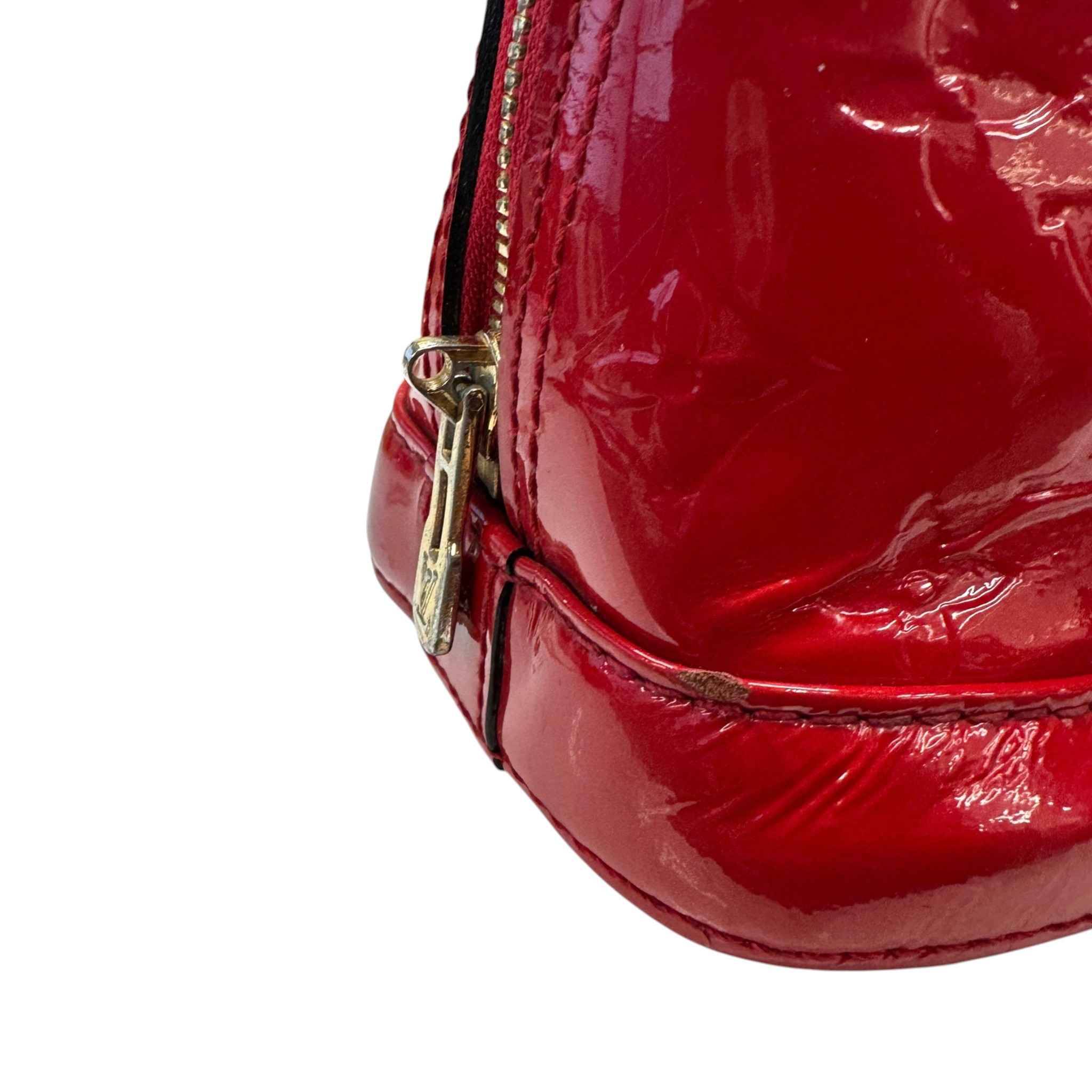Women's Vernis Leather Alma Bb Bag Red - Image 10