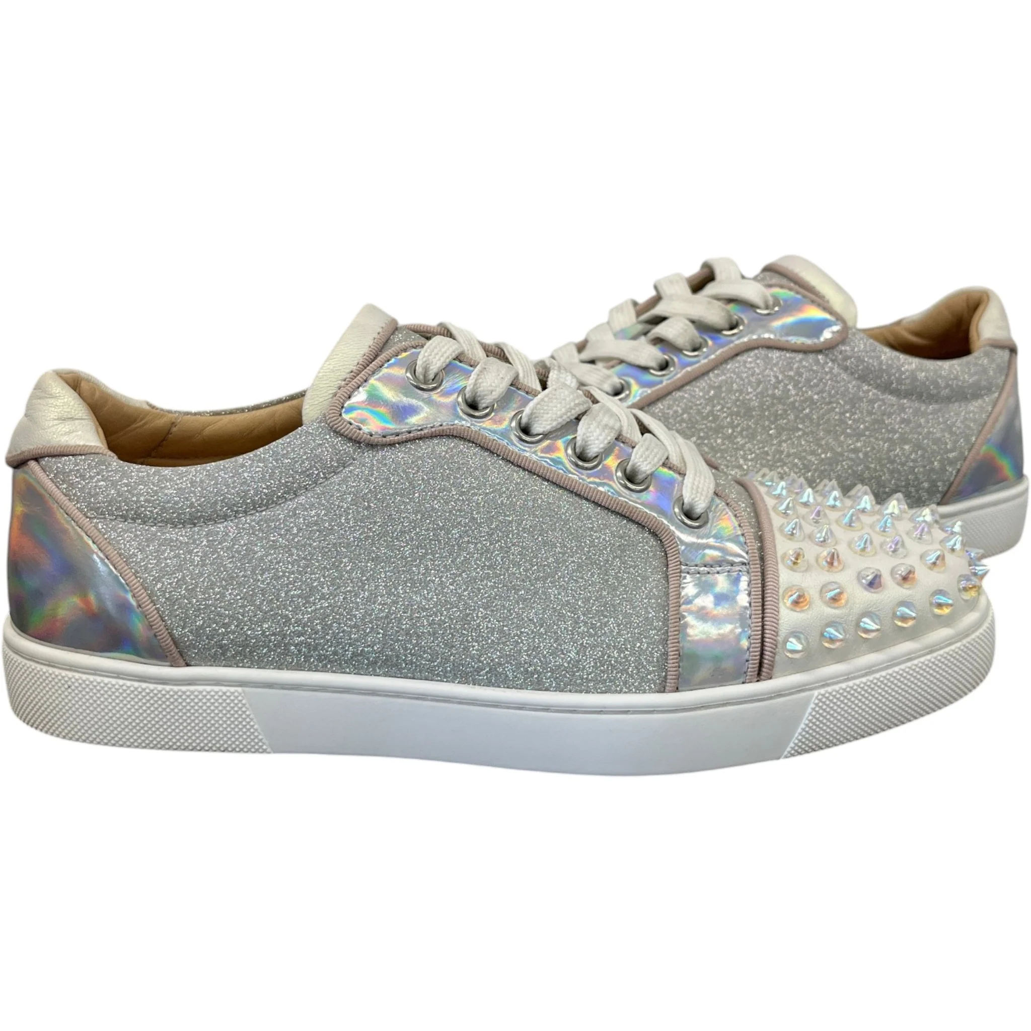 Women's Vieira 2 Glittered Low Trainers Silver Size EU 38 / UK 5 - Image 3