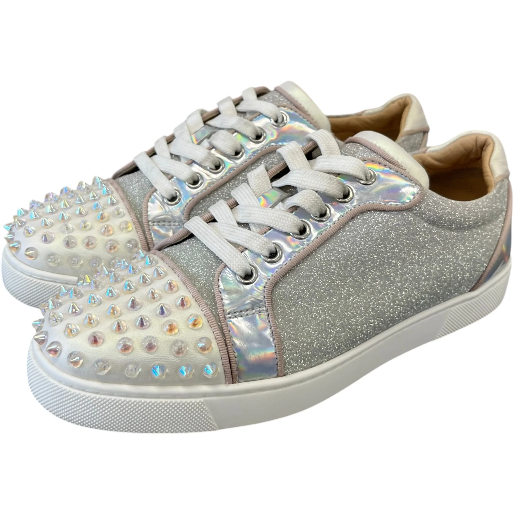 Women's Vieira 2 Glittered Low Trainers Silver Size EU 38 / UK 5 - Image 9
