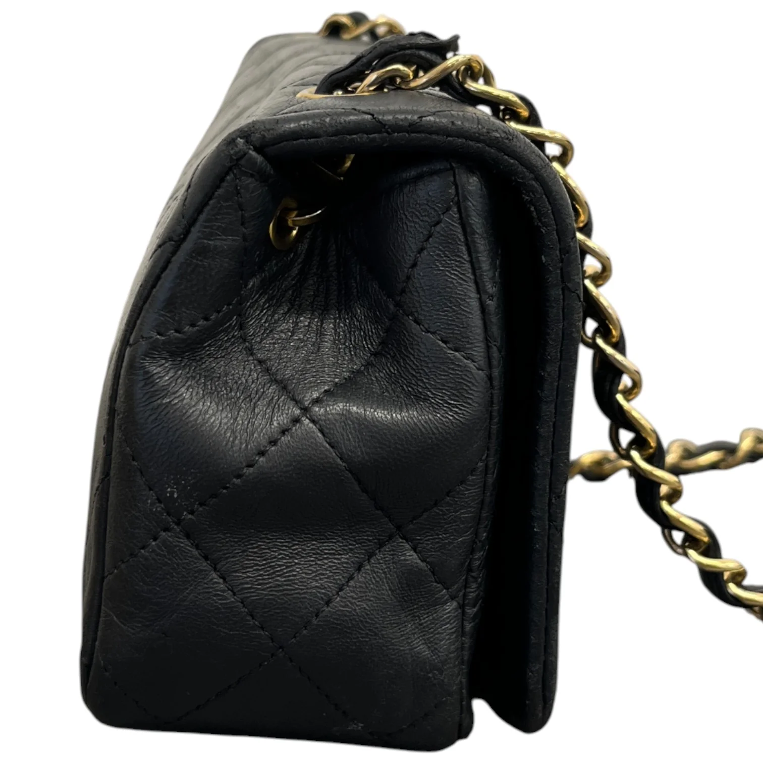 Women's Vintage Classic Single Full Flap Lambskin Bag Black - Image 6