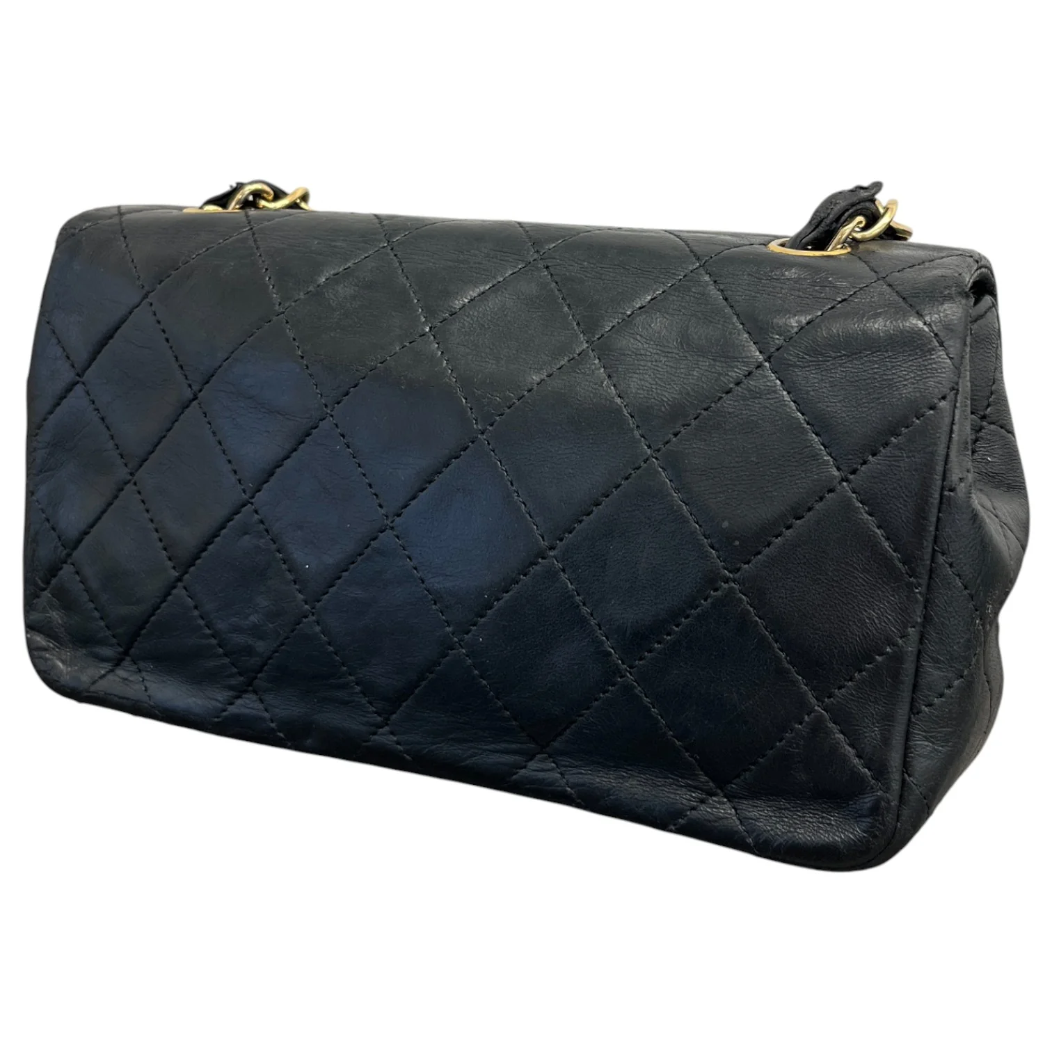 Women's Vintage Classic Single Full Flap Lambskin Bag Black - Image 9