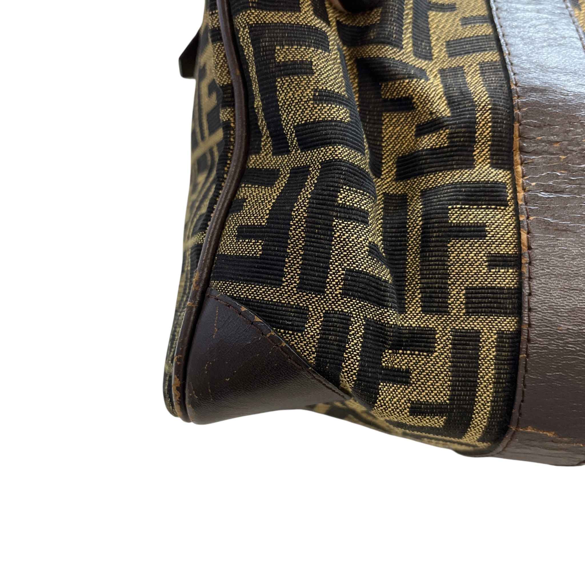Women's Vintage Ff Zucca Boston Bag Brown - Image 15
