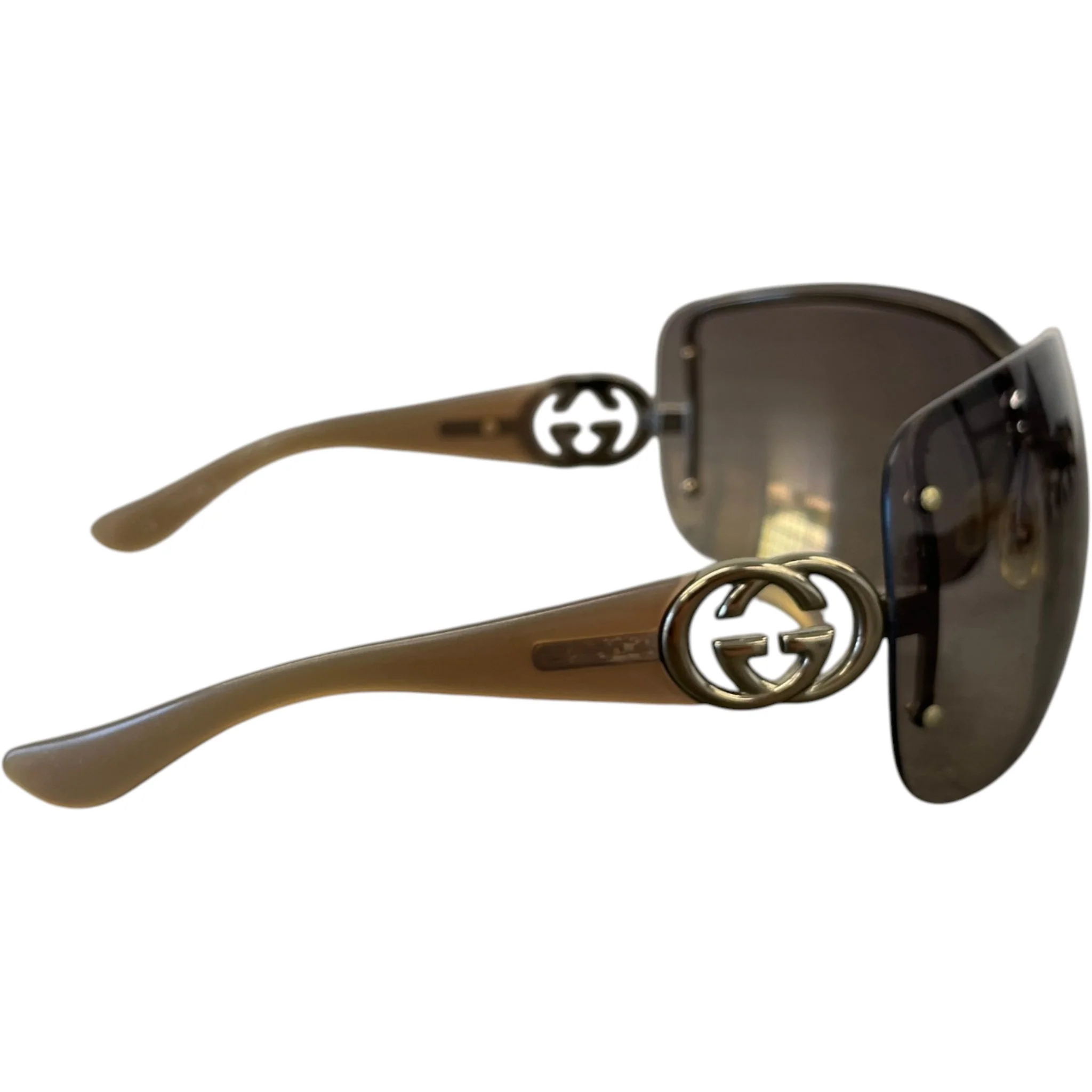 Women's Vintage Gg Shield Sunglasses Grey - Image 5