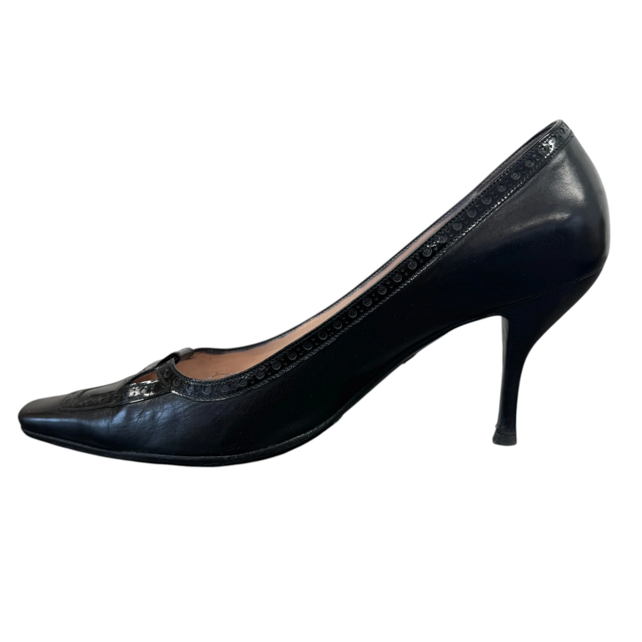 Women's Vintage Pointed Toe Heels Black Size EU 38.5 / UK 5.5 - Image 2
