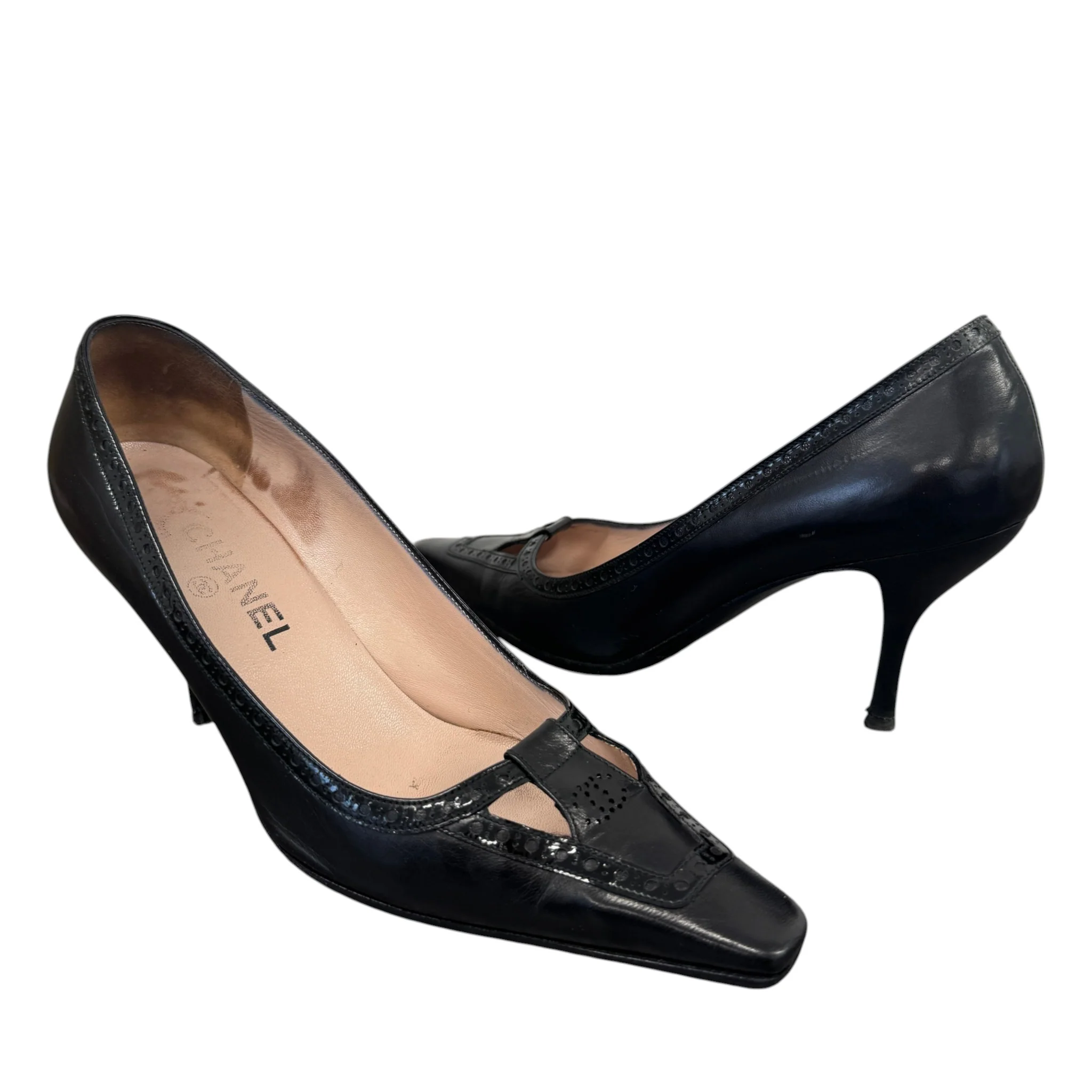 Women's Vintage Pointed Toe Heels Black Size EU 38.5 / UK 5.5 - Image 3