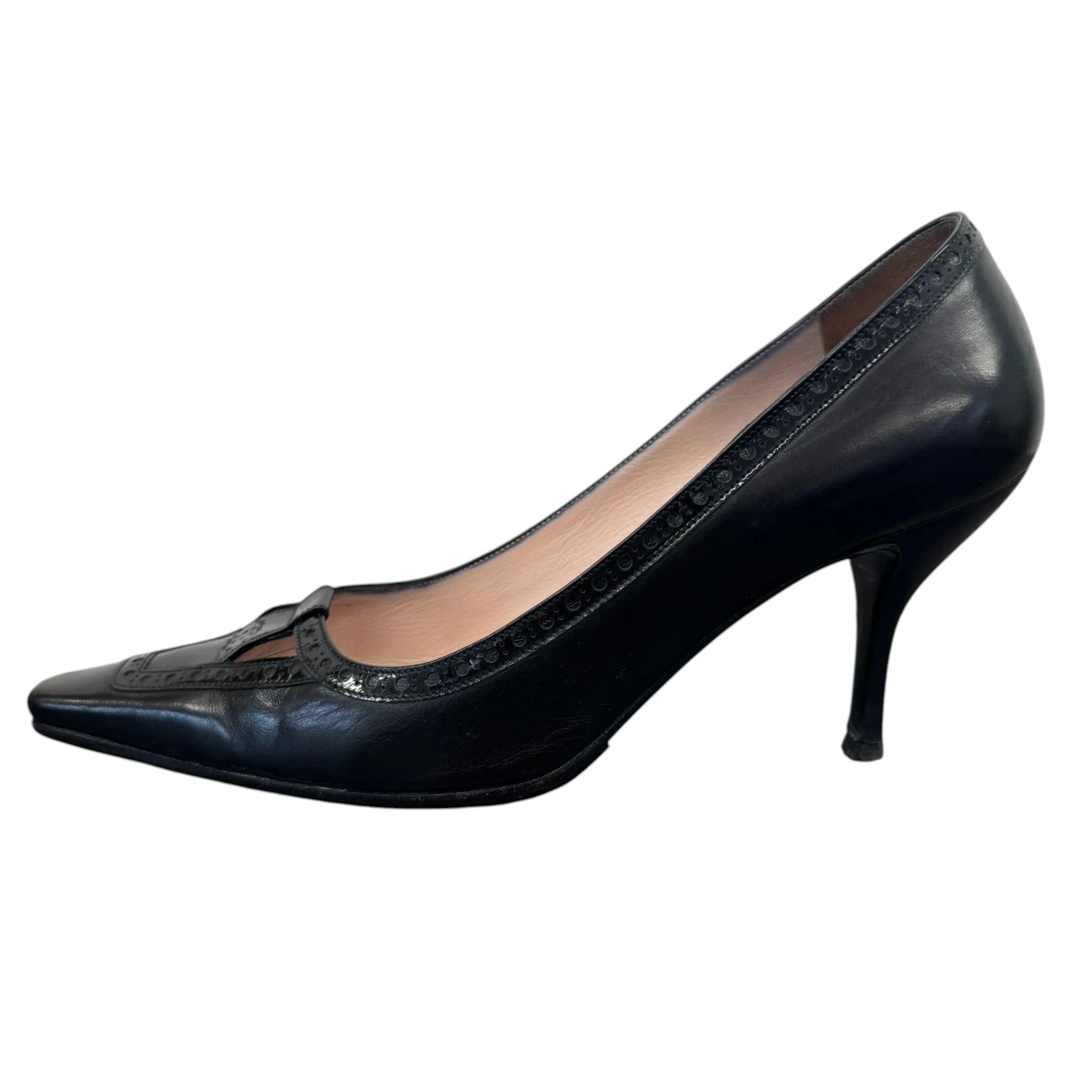 Women's Vintage Pointed Toe Heels Black Size EU 38.5 / UK 5.5 - Image 4