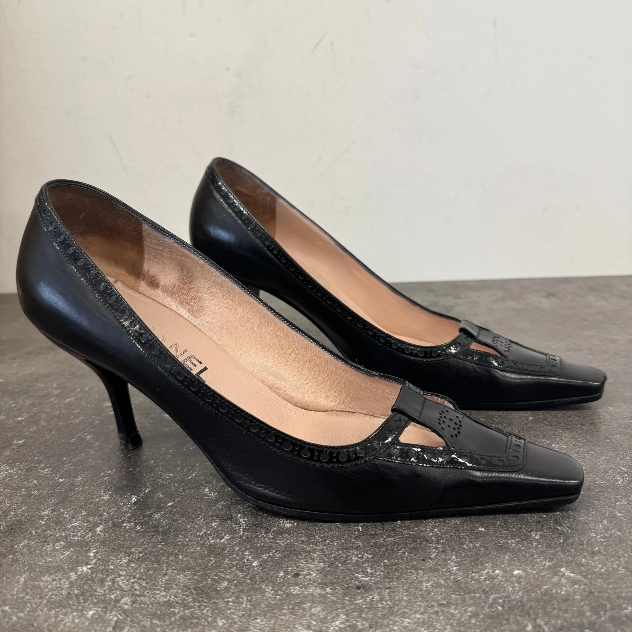 Women's Vintage Pointed Toe Heels Black Size EU 38.5 / UK 5.5 - Image 9
