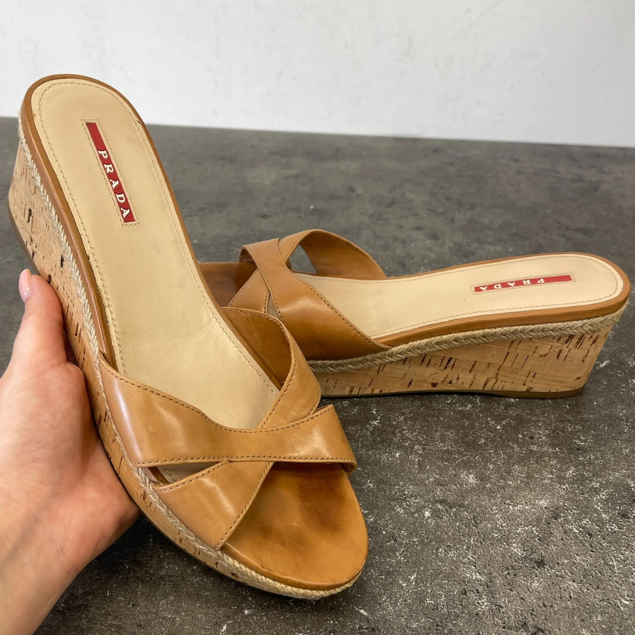 Women's Wedge Slides Sandals Beige Size EU 39.5 / UK 6.5 - Image 12