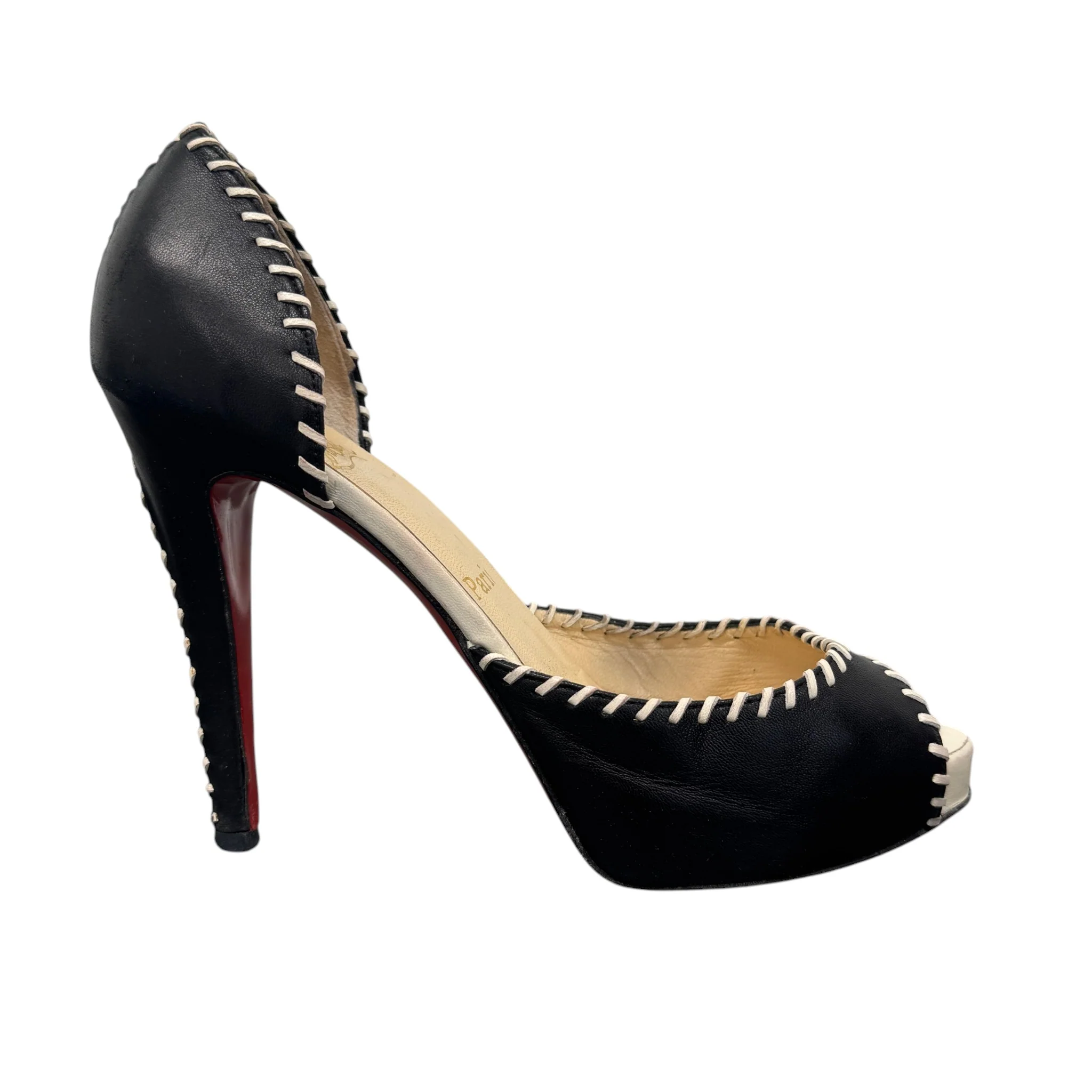 Women's Whipstitch D'Orsay Heels Black Size EU 38.5 / UK 5.5