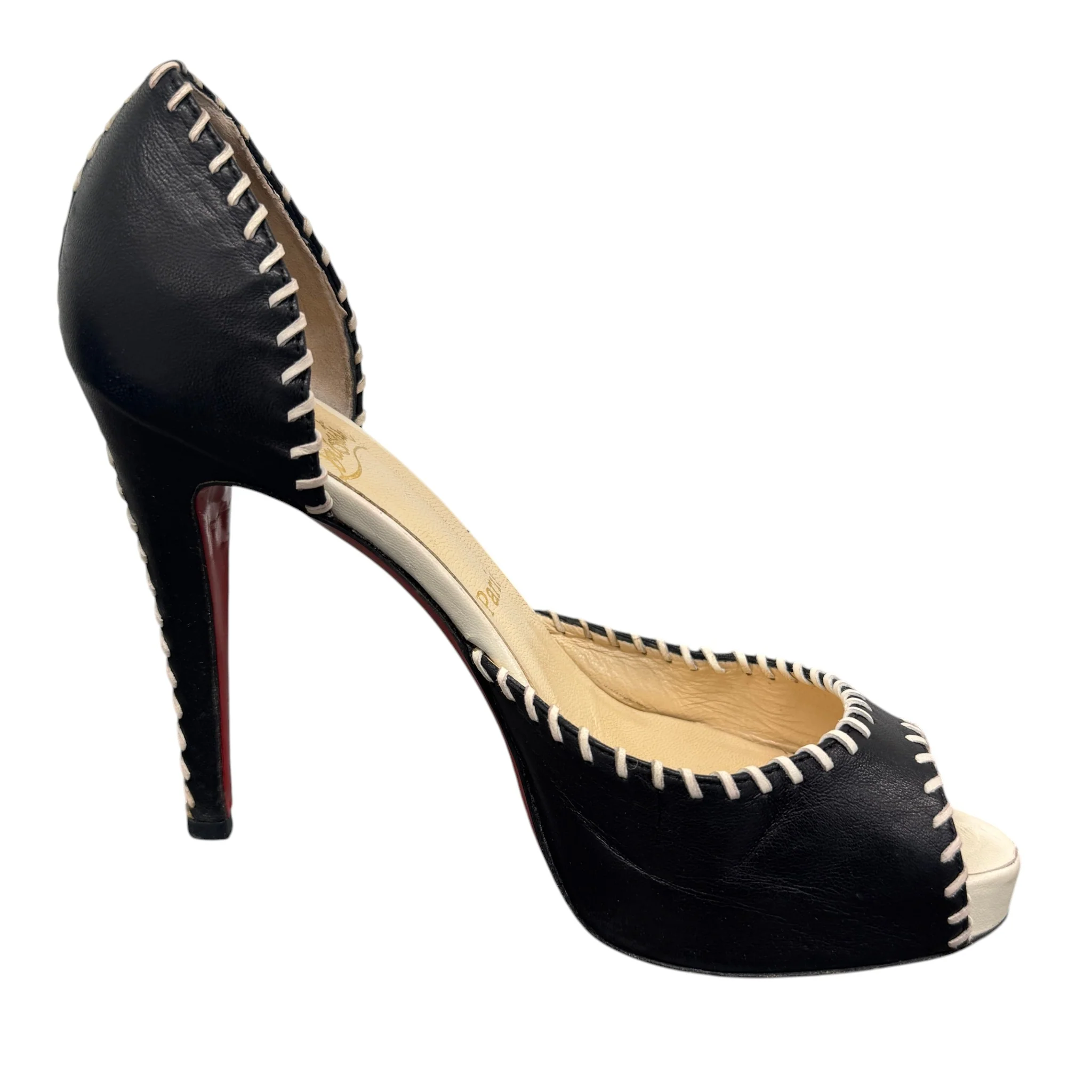 Women's Whipstitch D'Orsay Heels Black Size EU 38.5 / UK 5.5 - Image 5